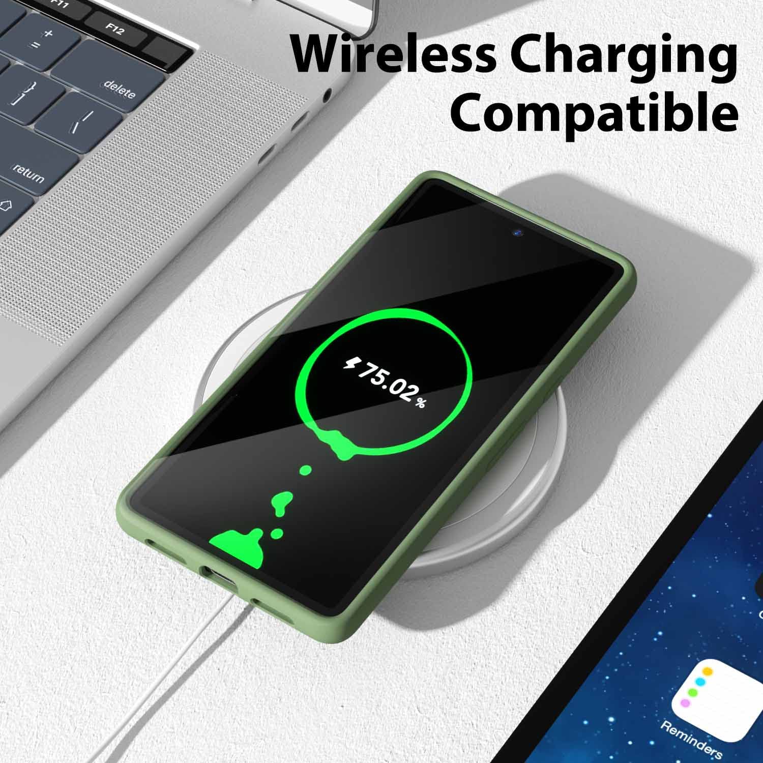 Conçu pour Google Pixel 7A Étui silicone Grip, étui en gel souple pour femmes cute, mince et flexible TPUR, 6.1 po, menthe