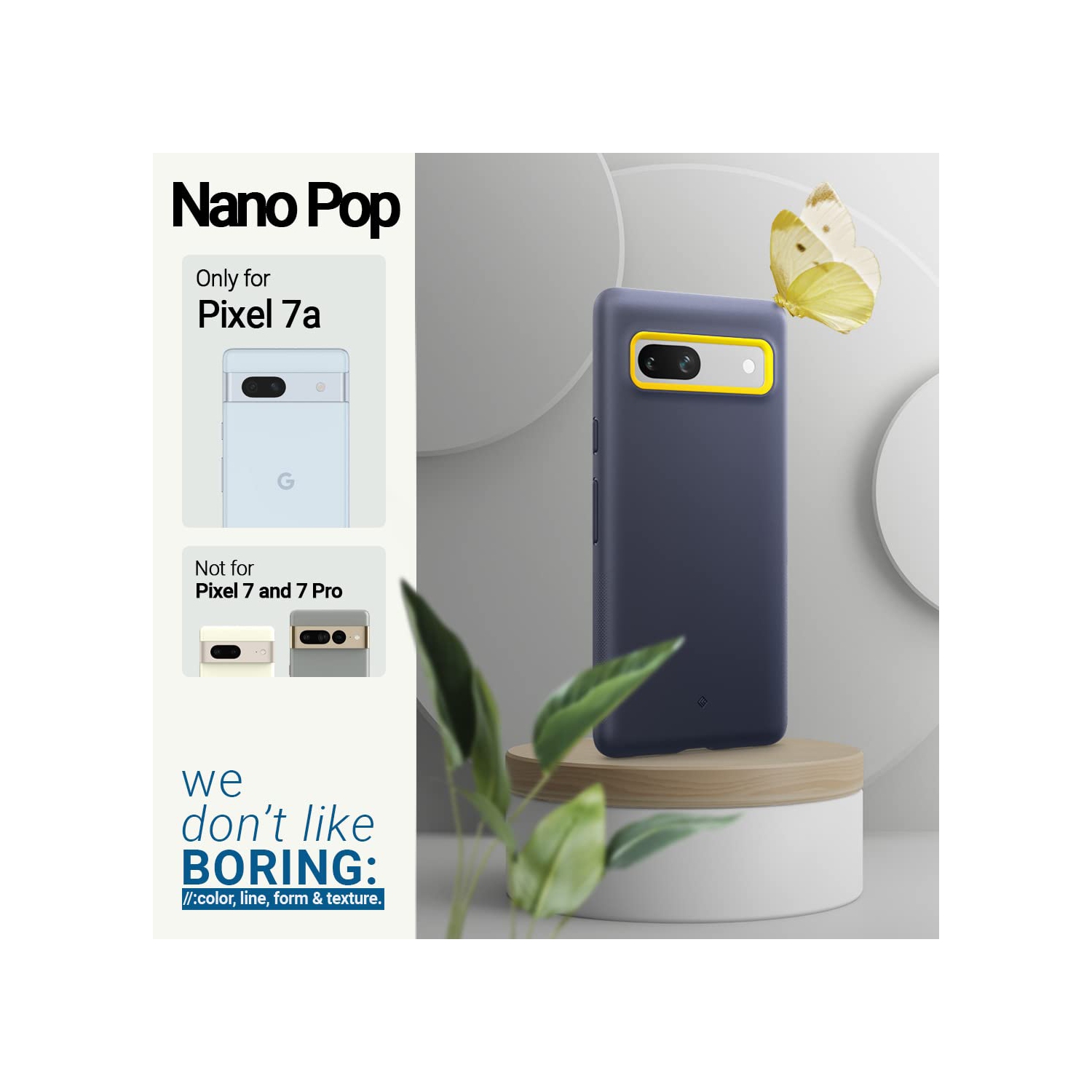 Google Pixel 7a case 5G Military Grade Drop Tested Dual Layer Silicone Case - Blueberry Navy