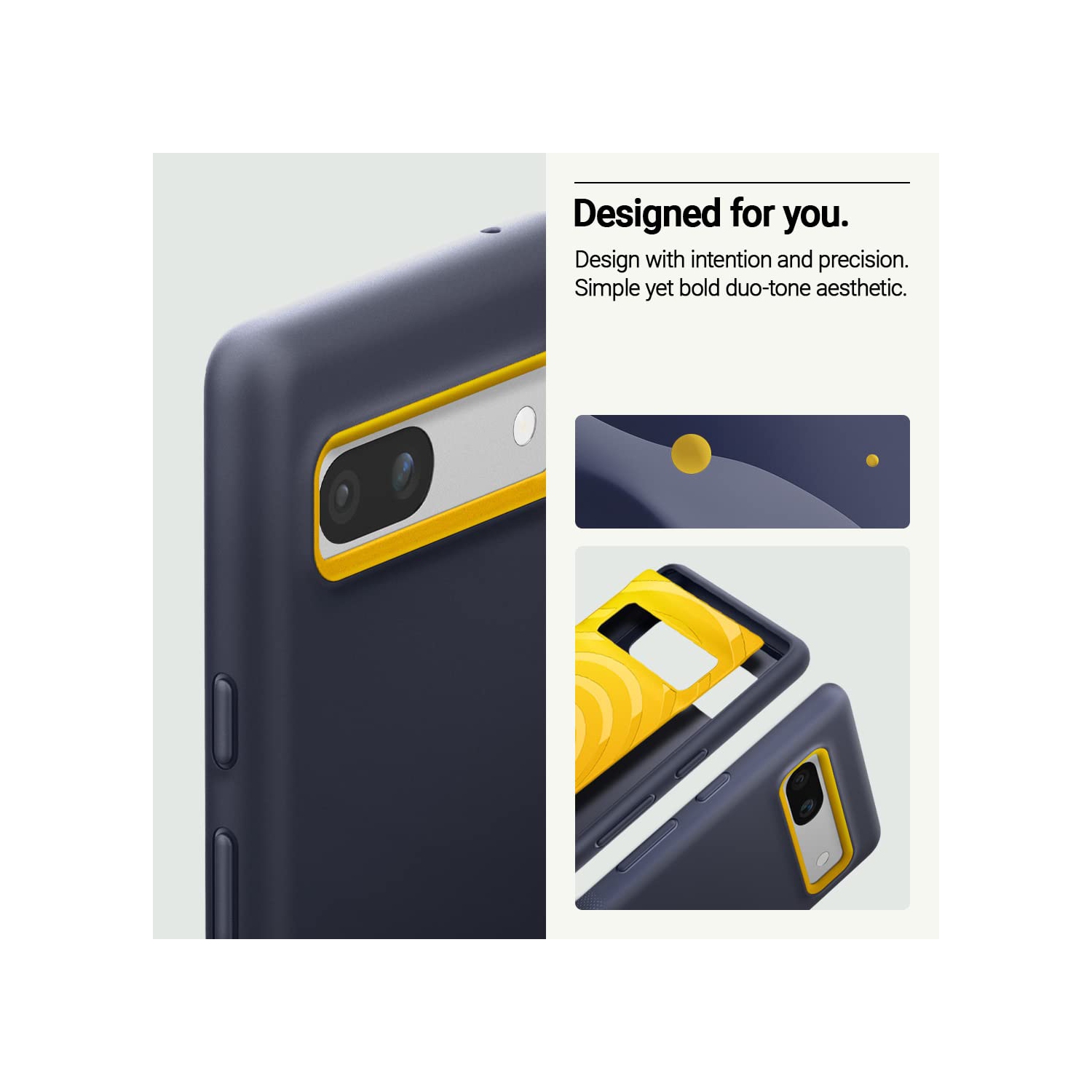 Google Pixel 7a case 5G Military Grade Drop Tested Dual Layer Silicone Case - Blueberry Navy