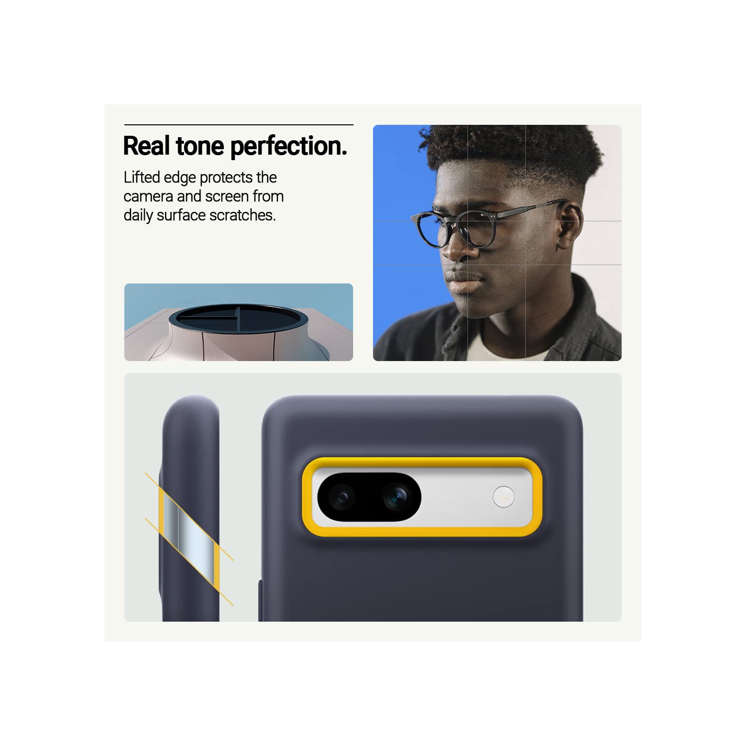 Google Pixel 7a case 5G Military Grade Drop Tested Dual Layer Silicone Case - Blueberry Navy