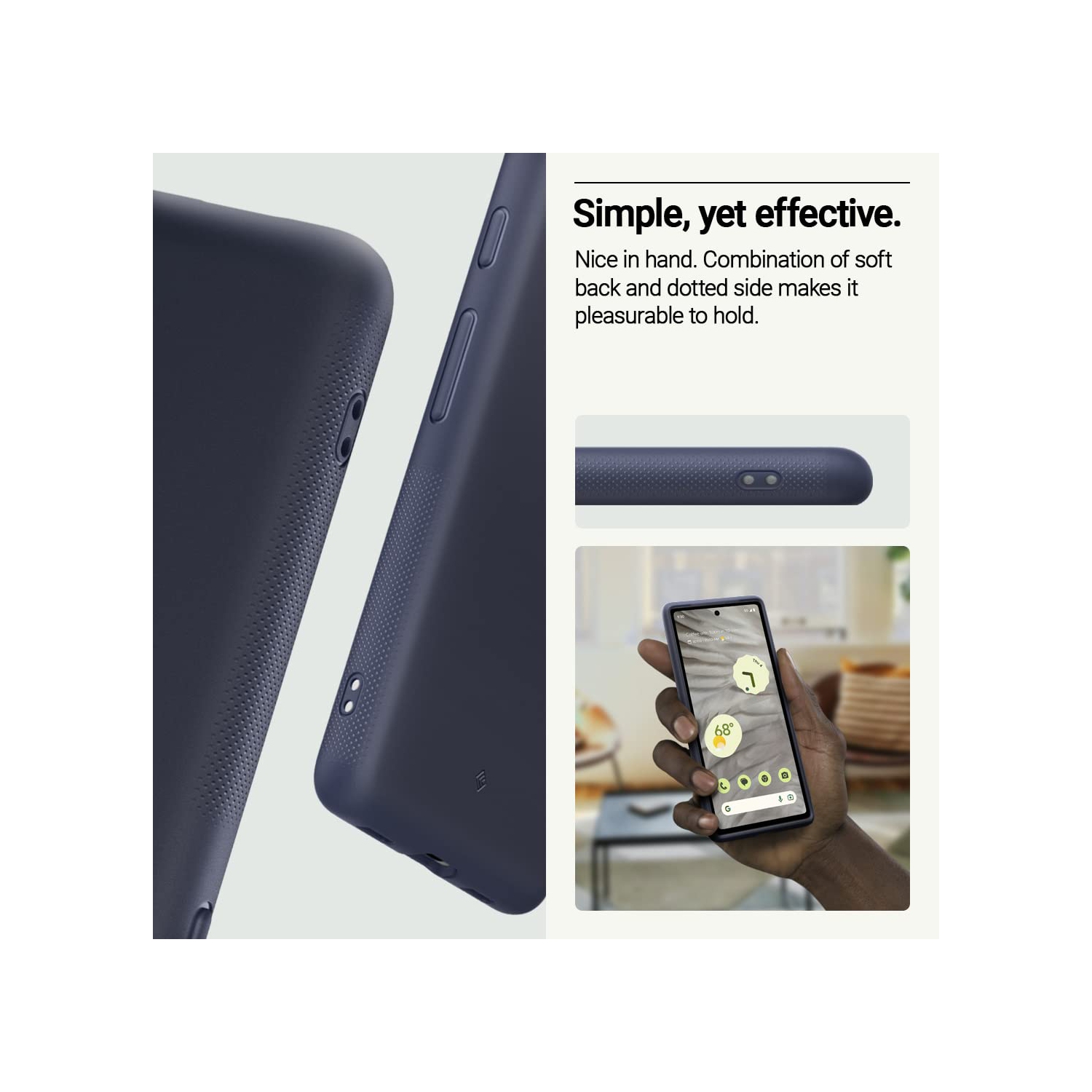 Google Pixel 7a case 5G Military Grade Drop Tested Dual Layer Silicone Case - Blueberry Navy