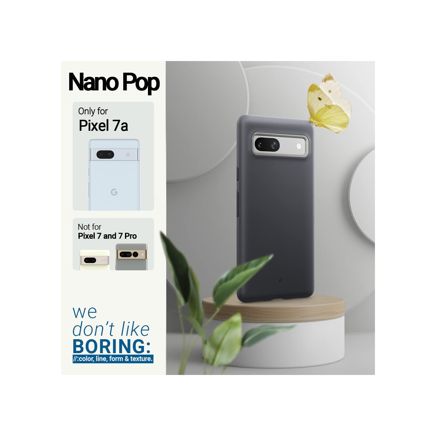 Étui en silicone double couche testé pour résister aux chutes de qualité militaire Pixel 7a 5G de Google - sésame noir