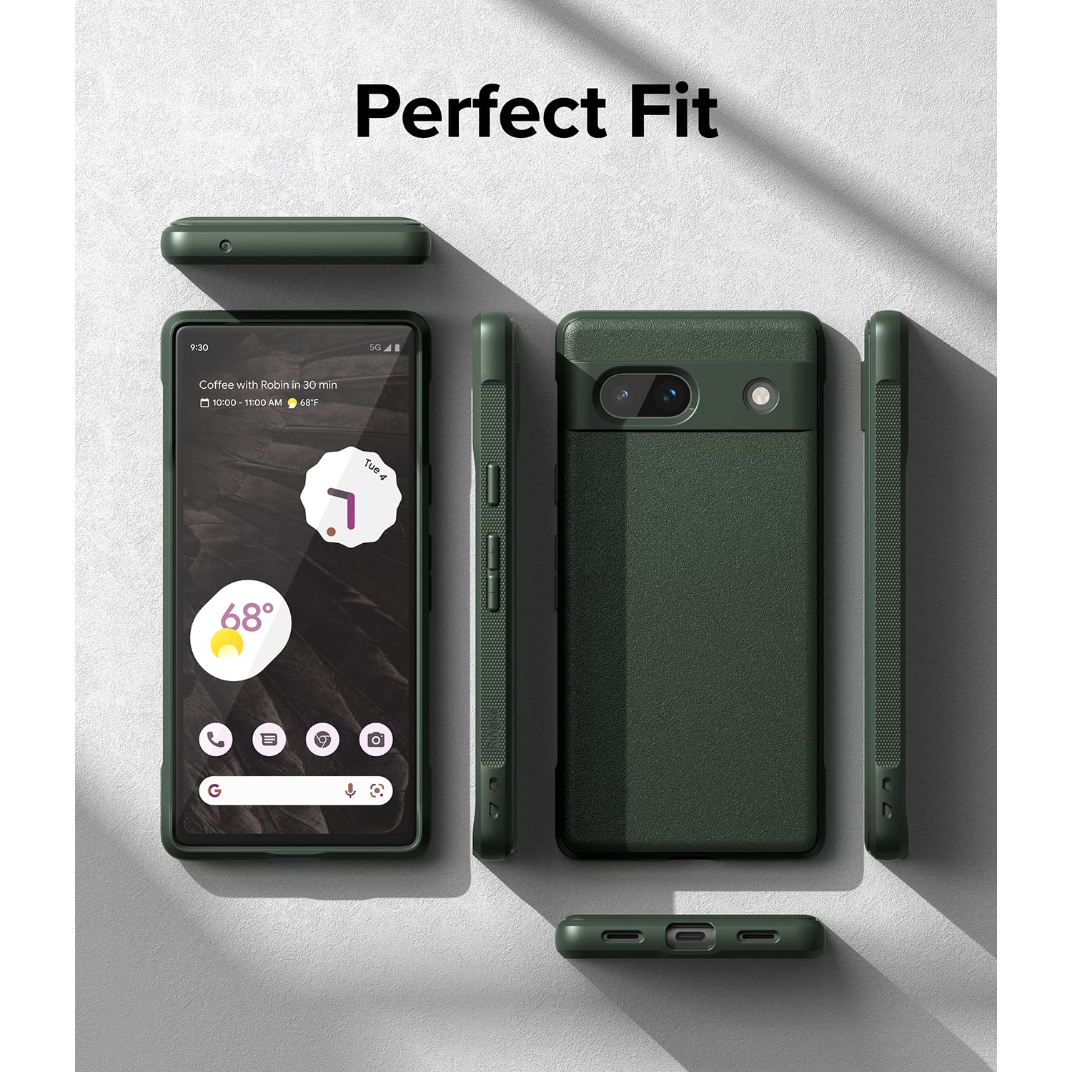 Google Pixel 7a Case, Anti-Fingerprint Technology Non-Slip Comfortable Grip Smudge Proof Cover - Dark Green