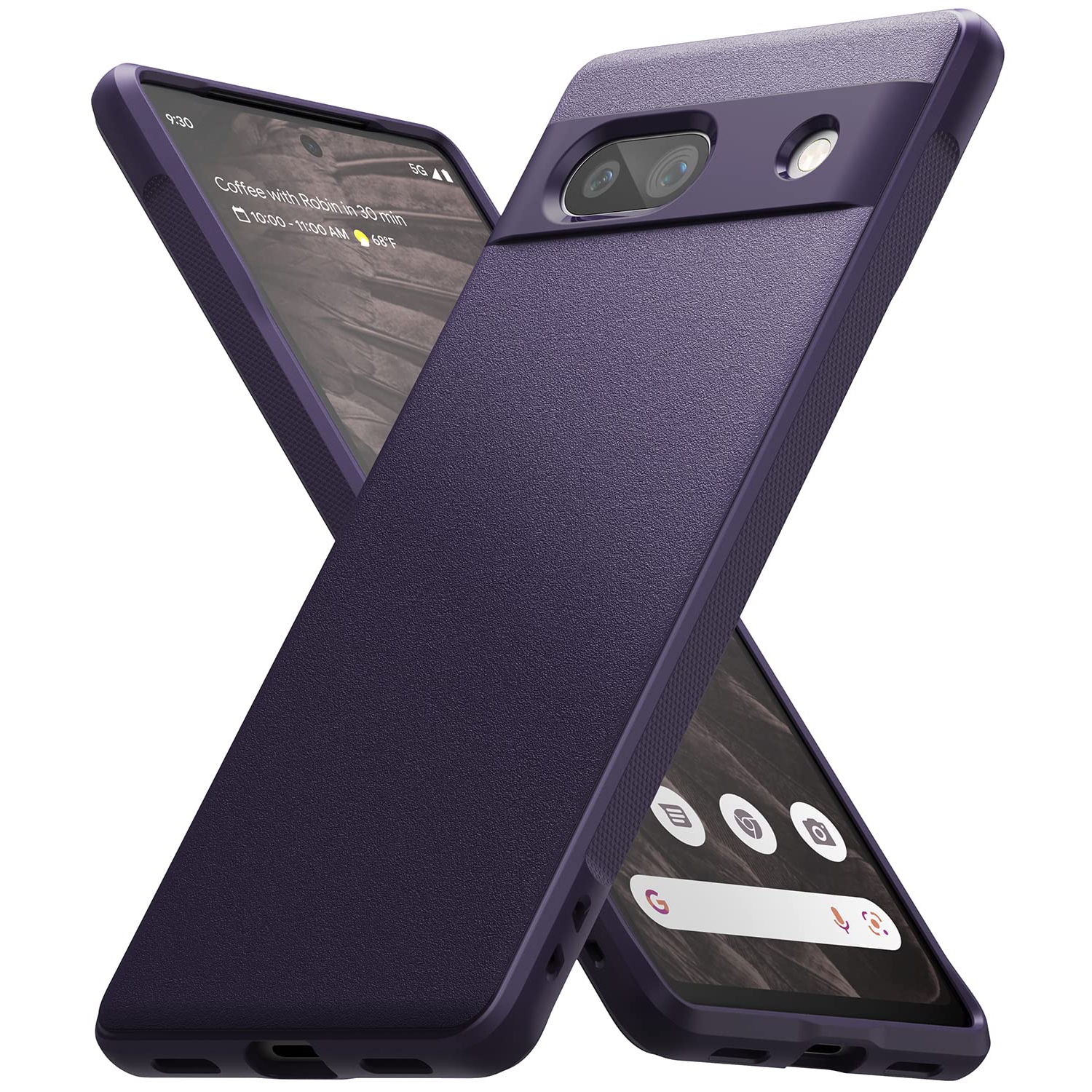 Google Pixel 7a Case, Anti-Fingerprint Technology Non-Slip Comfortable Grip Smudge Proof Cover - Purple