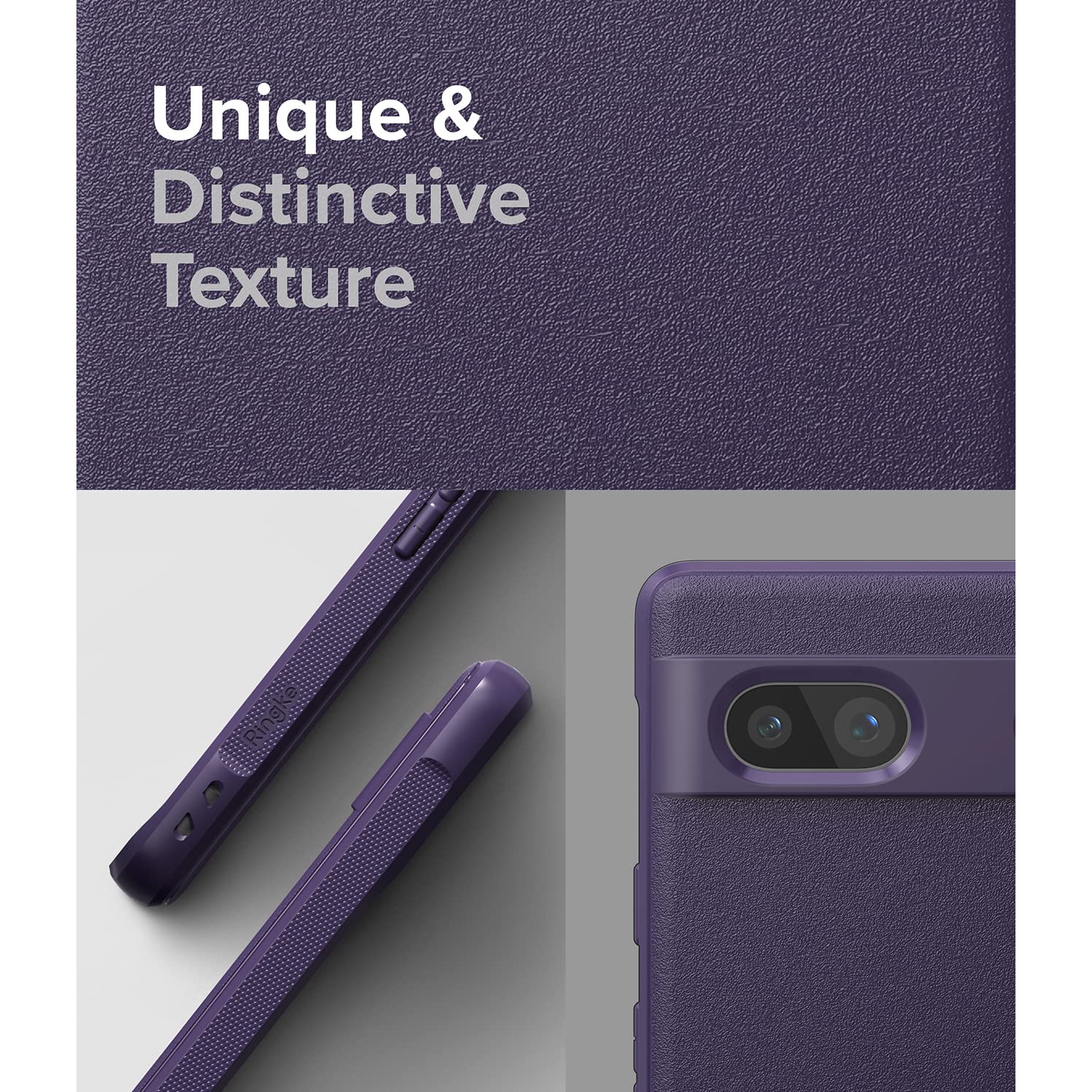 Google Pixel 7a Case, Anti-Fingerprint Technology Non-Slip Comfortable Grip Smudge Proof Cover - Purple