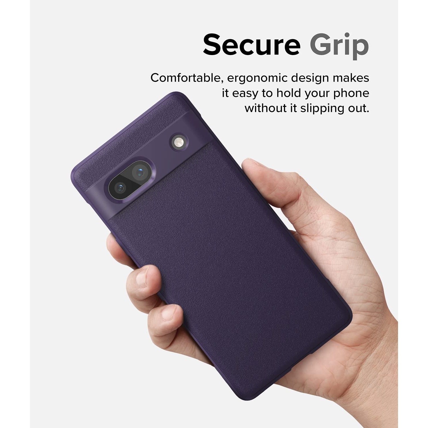 Google Pixel 7a Case, Anti-Fingerprint Technology Non-Slip Comfortable Grip Smudge Proof Cover - Purple