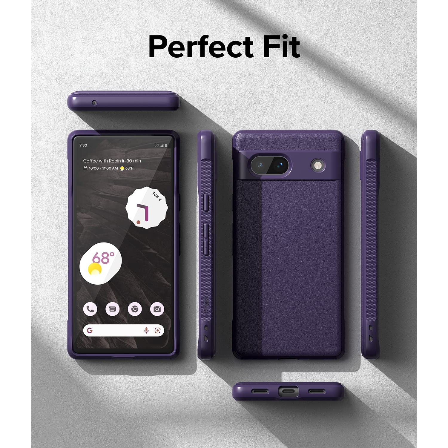 Google Pixel 7a Case, Anti-Fingerprint Technology Non-Slip Comfortable Grip Smudge Proof Cover - Purple