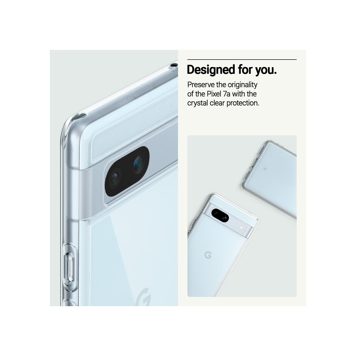 Étui pour Pixel 7a 5G Ultra-Clear de Google antijaunissement de qualité militaire testé - Crystal Clear