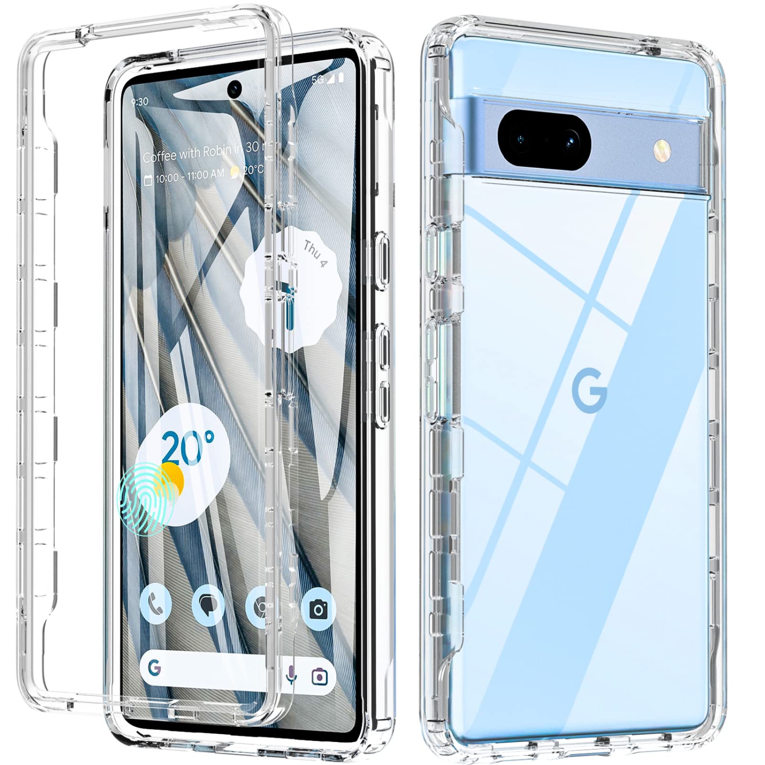 Étui pour Pixel 7A, étui pour Pixel 7A de Google, étui antichoc intégral pour Pixel 7 a, protecteur d’écran intégré antichoc, étui protecteur