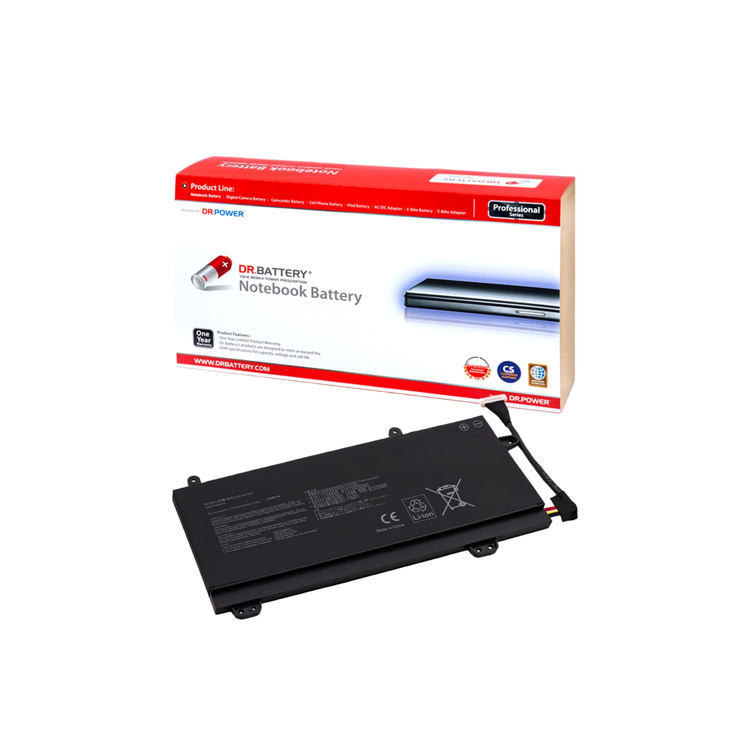 DR. BATTERY Replacement Laptop Battery 0B20002900000 0B200-02900000 4ICP7/48/70 4ICP74870 C41N1727 GU501GM for Asus ROG Zephyrus M GM501 GM501GM [15.4V / 55Wh] **Free Shipping**