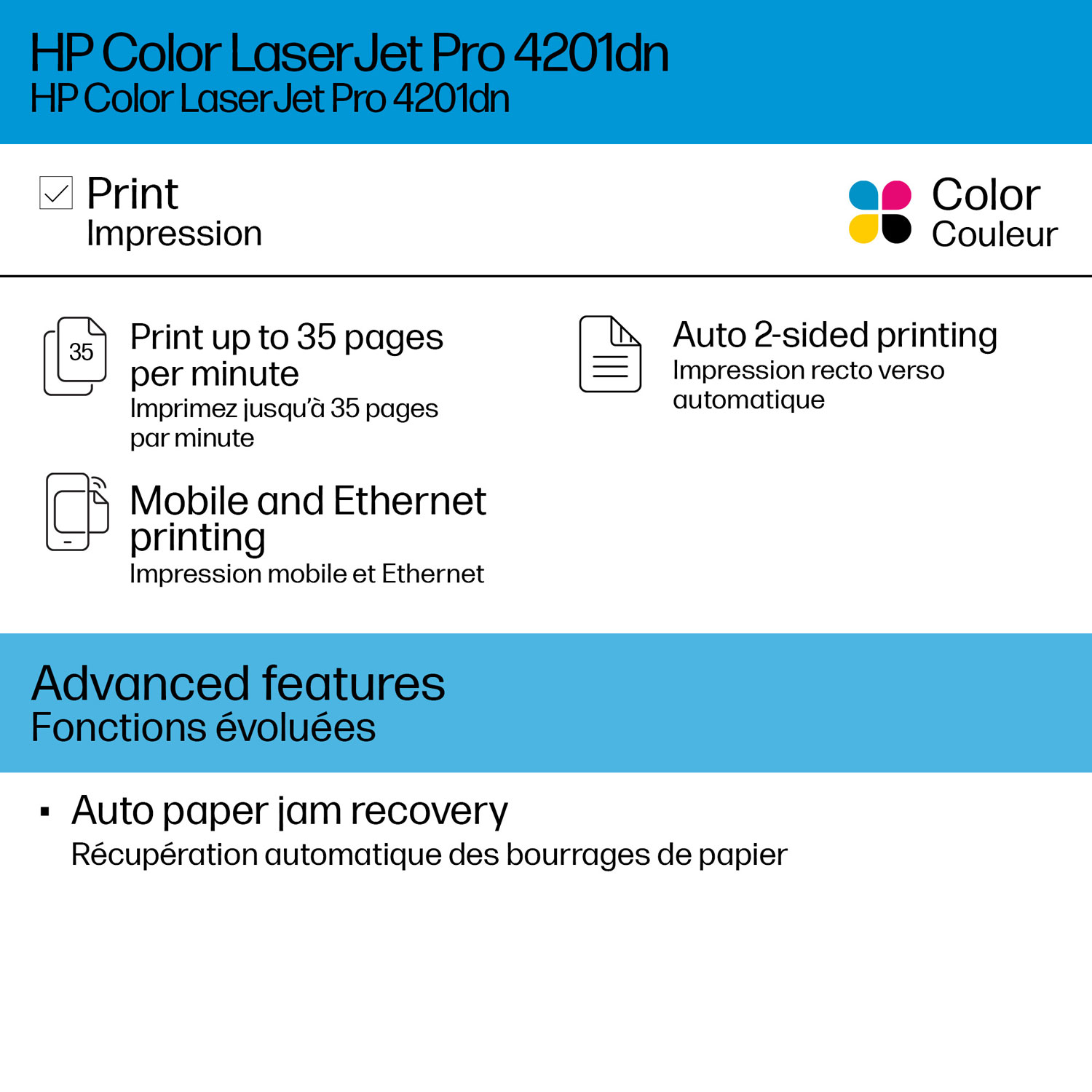 HP LaserJet Pro 4201DW Colour Wireless Laser Printer