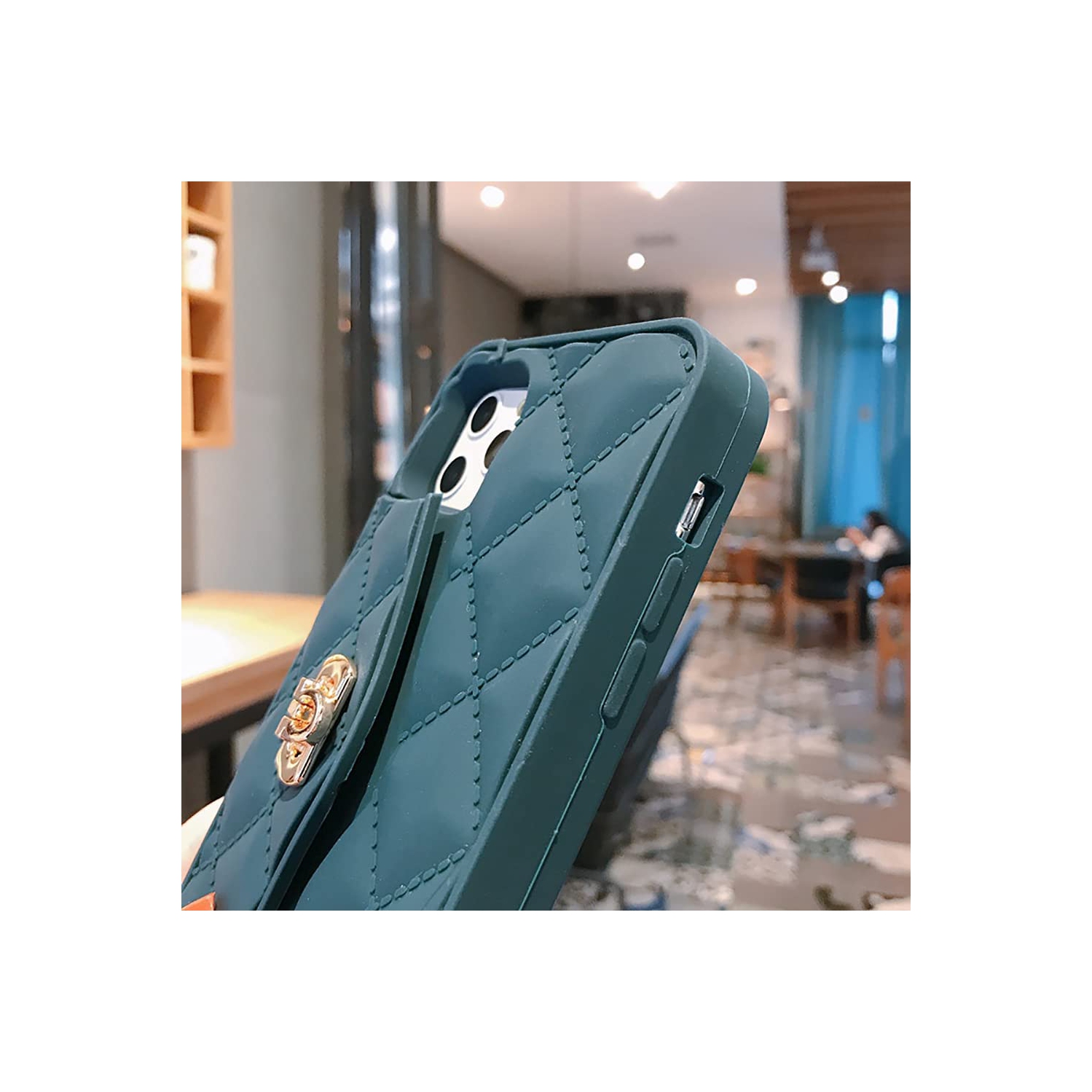 Yodha sans fil compatible avec l’étui portefeuille iPhone 14 avec étui porte-cartes/porte-billets porte-cartes folio à rabat avec dragonne