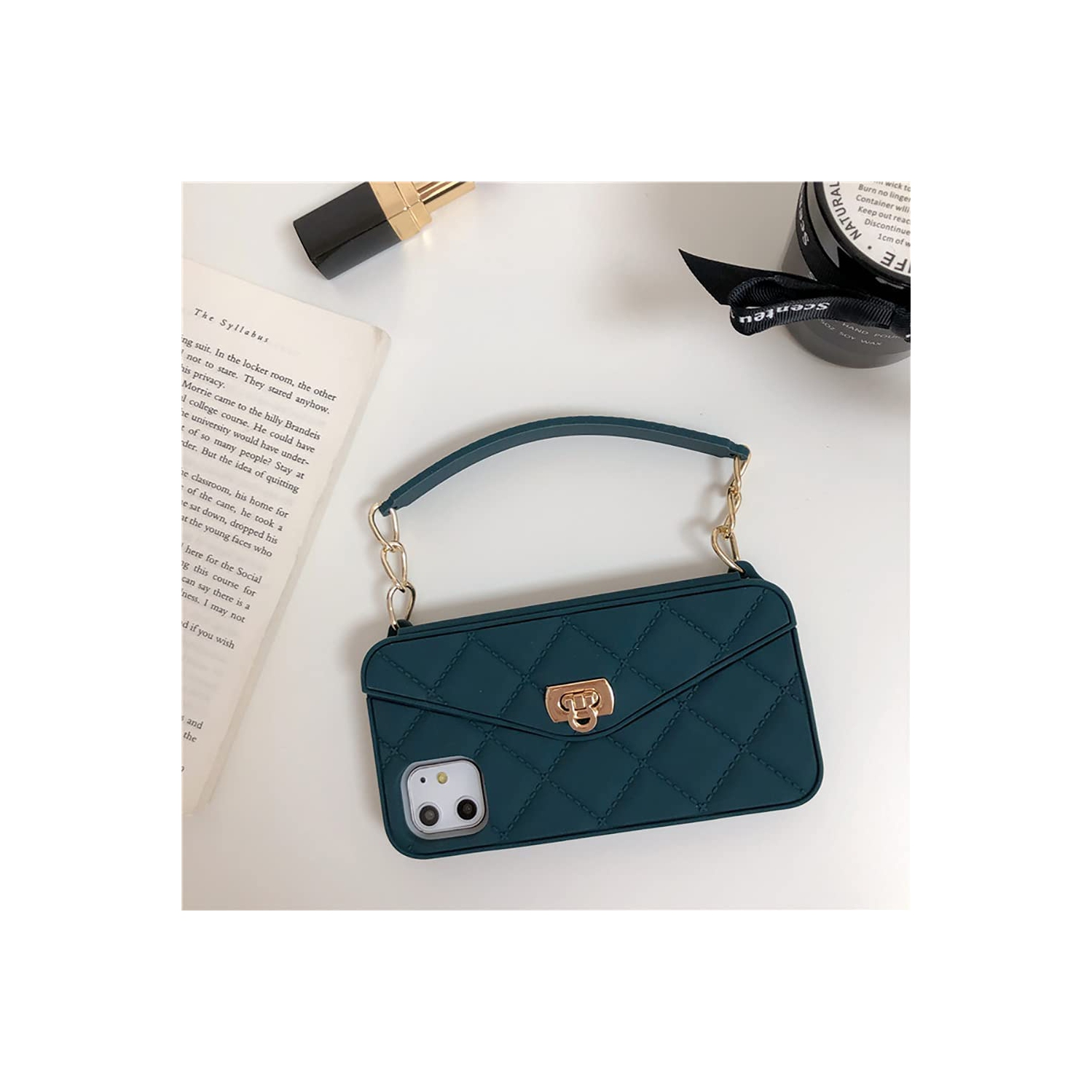 Yodha sans fil compatible avec l’étui portefeuille iPhone 14 avec étui porte-cartes/porte-billets porte-cartes folio à rabat avec dragonne