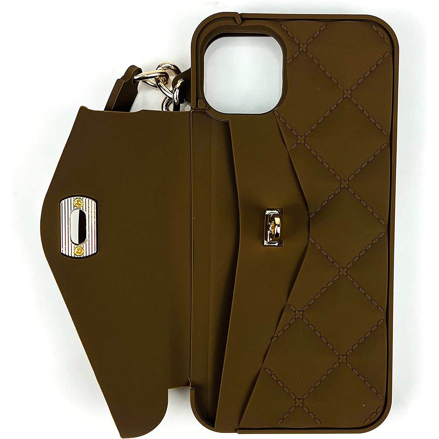 Yodha sans fil compatible avec l’étui portefeuille iPhone 14 avec étui porte-cartes/porte-billets porte-cartes folio à rabat avec dragonne