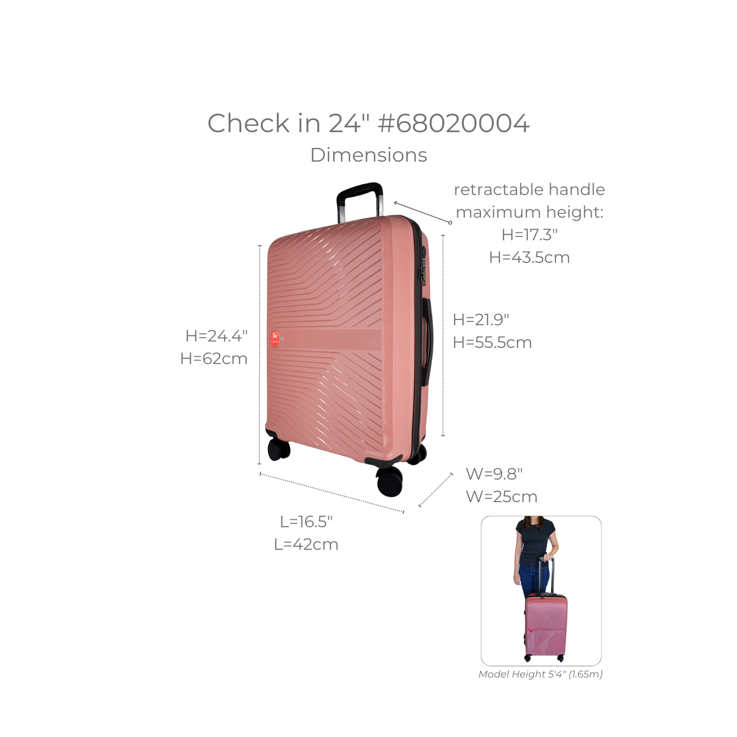 Cavalinho Colorful Check-in Hardside 24" Luggage - Black