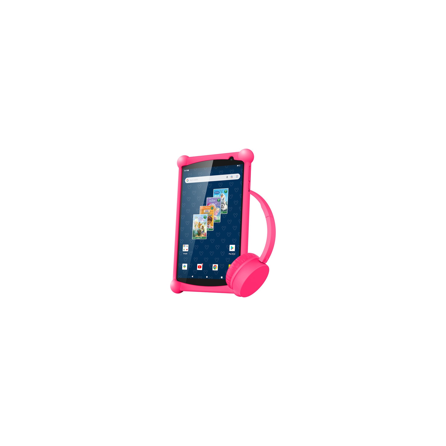 Refurbished (Good) Disney Smartab 8" HD 1GB RAM 16 GB Storage Android Tablet Bundle with Headphones and Bumper Case, Pink