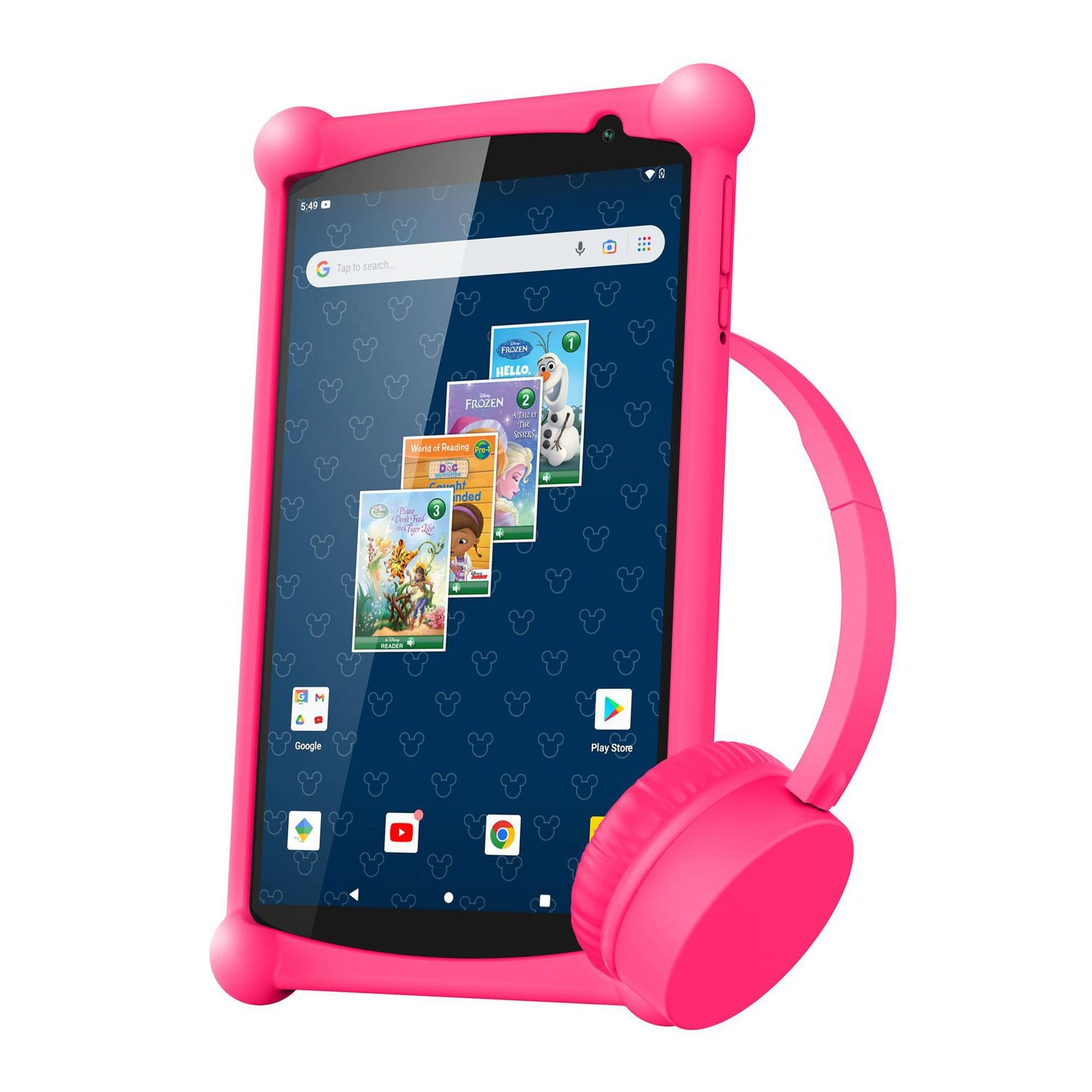 Ensemble tablette Android HD de 7 po Disney ST7160DBL Smartab de Remis à neuf avec écouteurs et étui protecteur rose