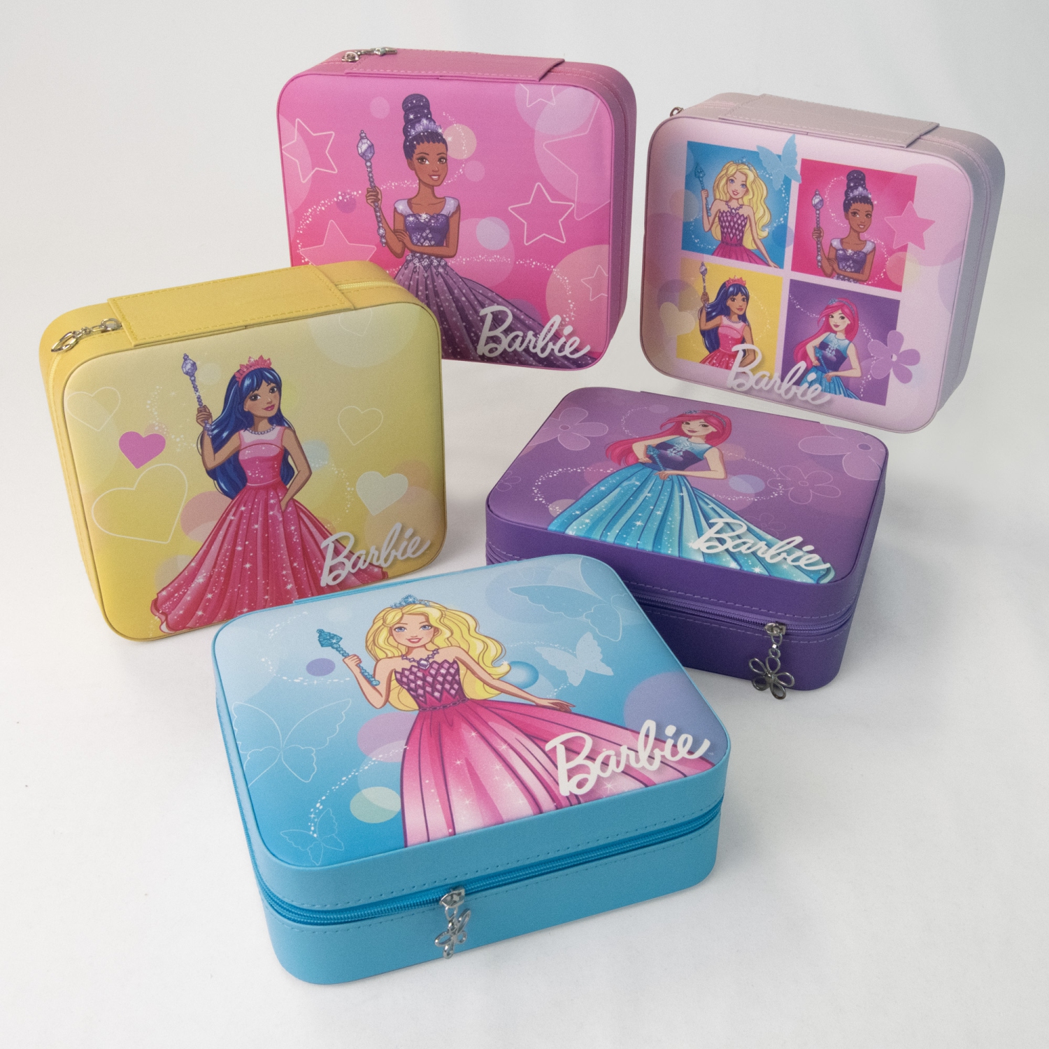 Coffret à bijoux de voyage en cuir végétalien Barbie Heart de Gunther Mele et Co