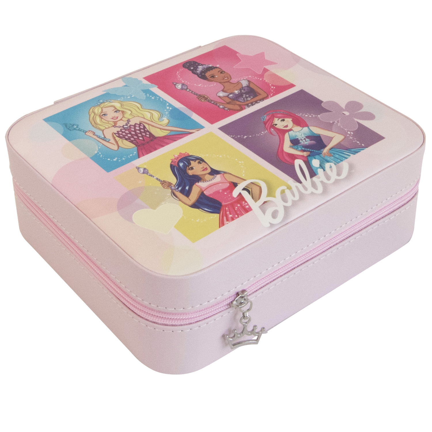 Coffret à bijoux de voyage en cuir végétalien Barbie besties de Gunther Mele et Co