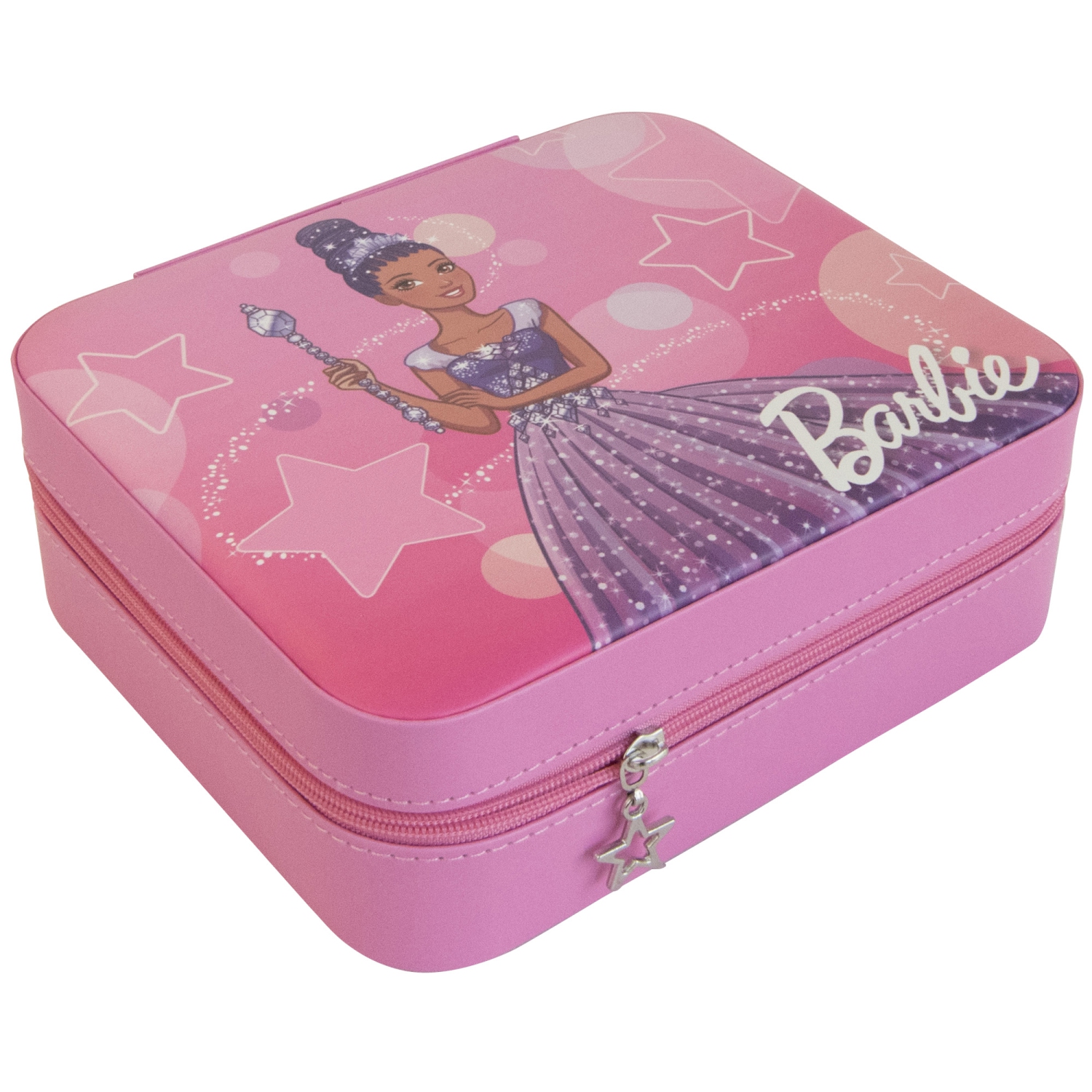 Coffret à bijoux de voyage en cuir végétalien Barbie Star de Gunther Mele et Co
