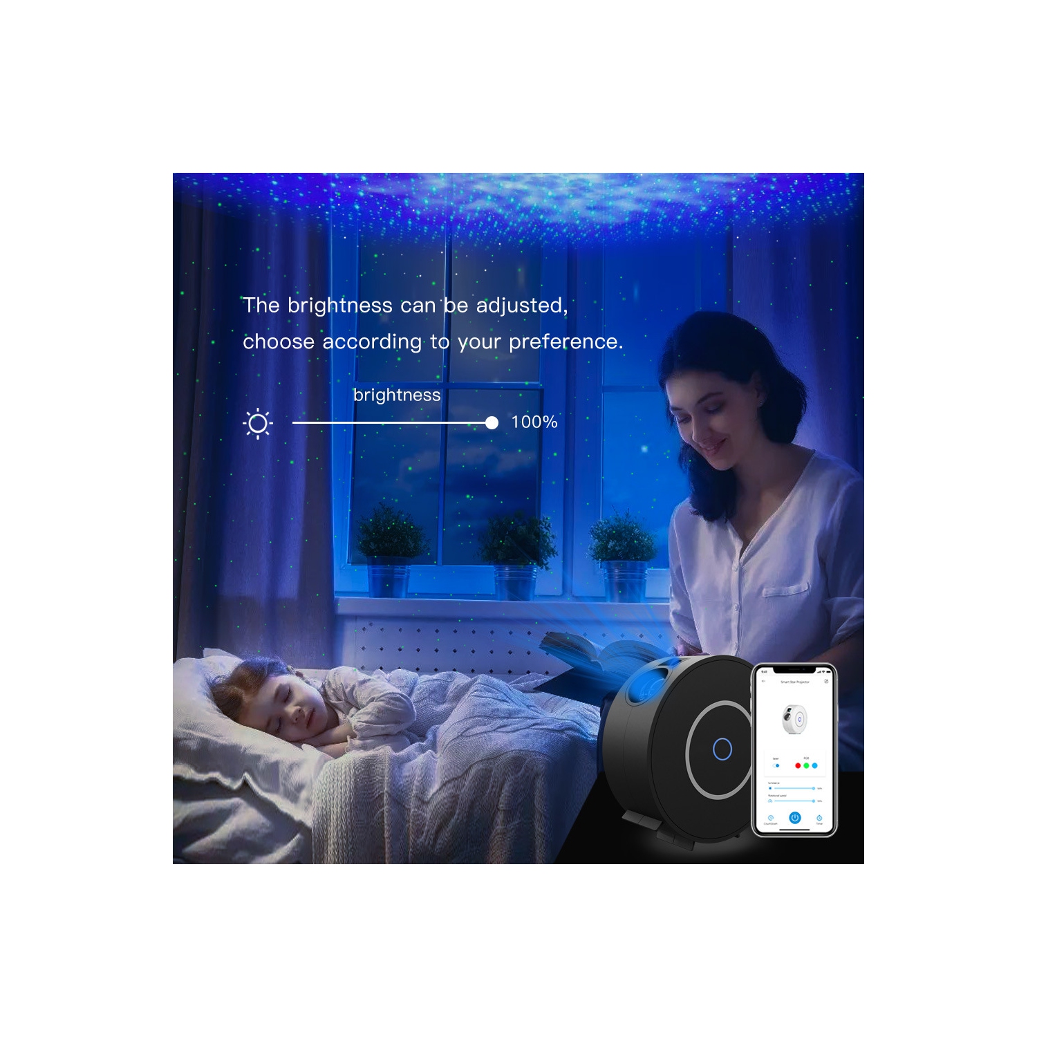 navor RGB Starry Night Light Bluetooth Wifi Projector with Timer Compatible with Alexa & Google Home Rotatable Nebula Cloud Stars for Bedroom, Home