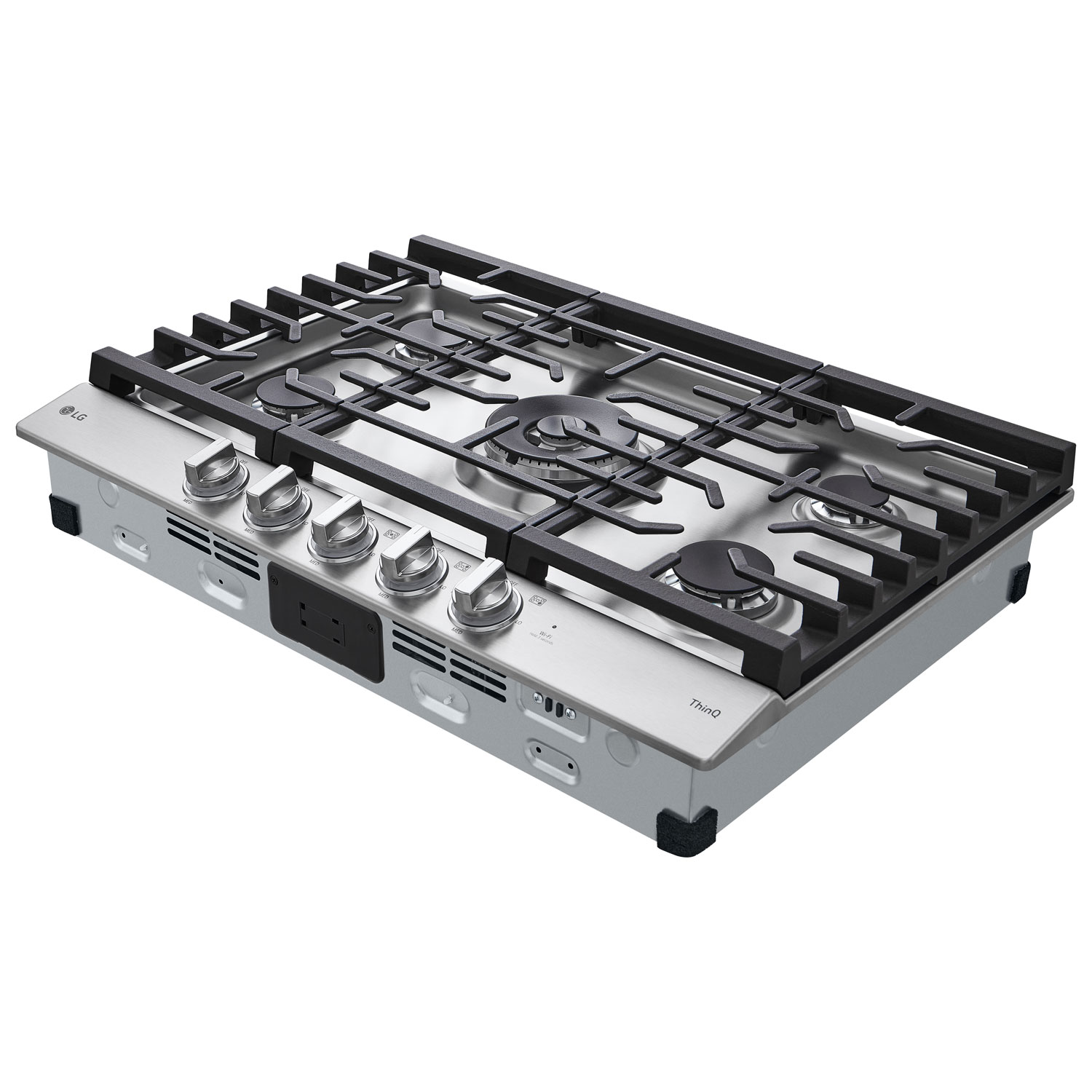 Surface de cuisson intelligente au gaz à 5 brûleurs de 30 po de LG - Acier inoxydable