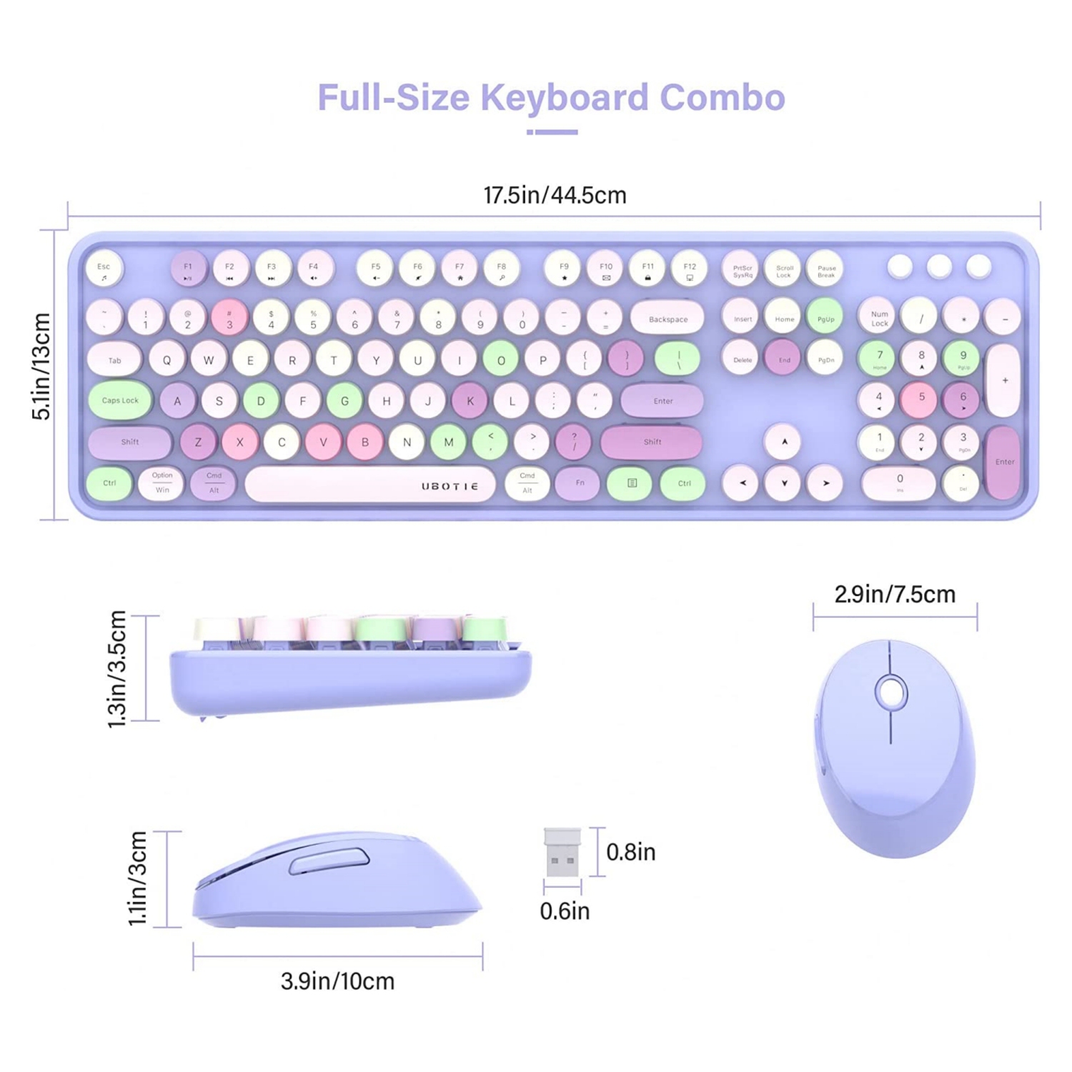 NIERBO 2.4G USB Ergonomic Wireless Keyboard and Mouse Combo for Computer, Laptop, PC Desktops