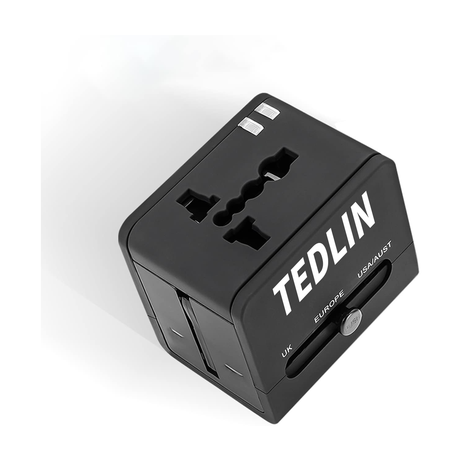 TEDLIN Universal International Travel Power Adapter with 2 High Speed USB Ports, for Over 150 Countries including USA, Europe, UK & Asia