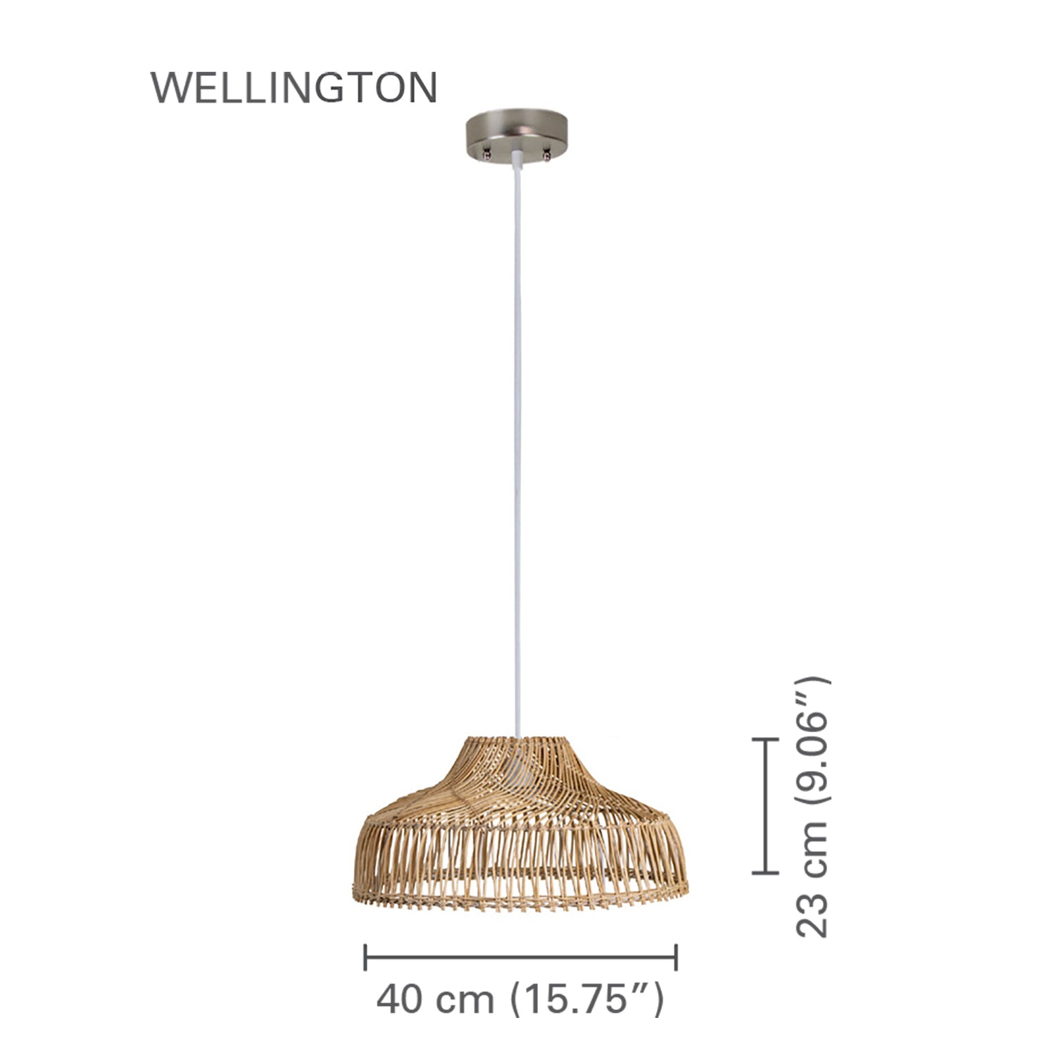 Xtricity - Pendant Light, 15.75" wide, From the Wellington Collection, Beige