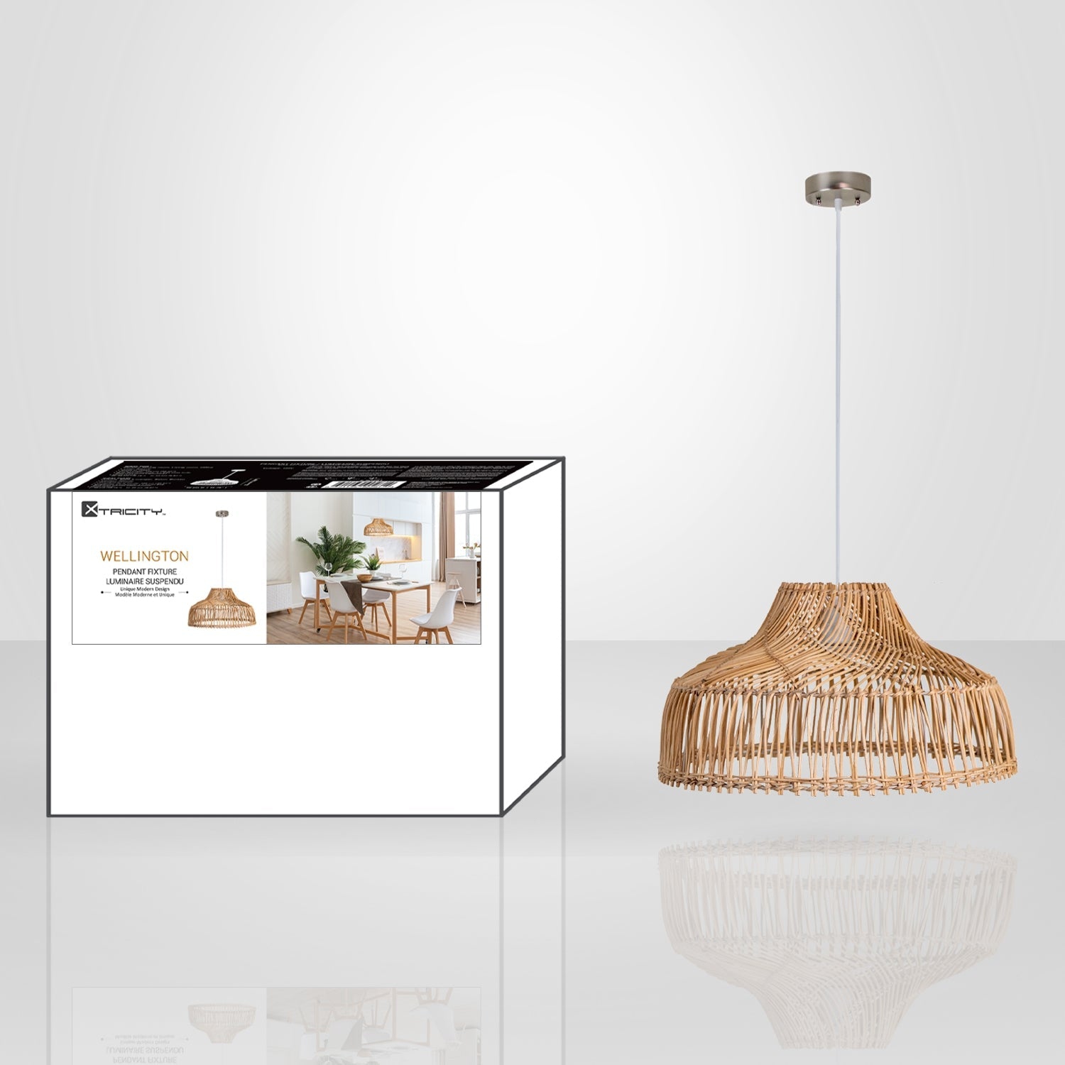 Xtricity - Pendant Light, 15.75" wide, From the Wellington Collection, Beige