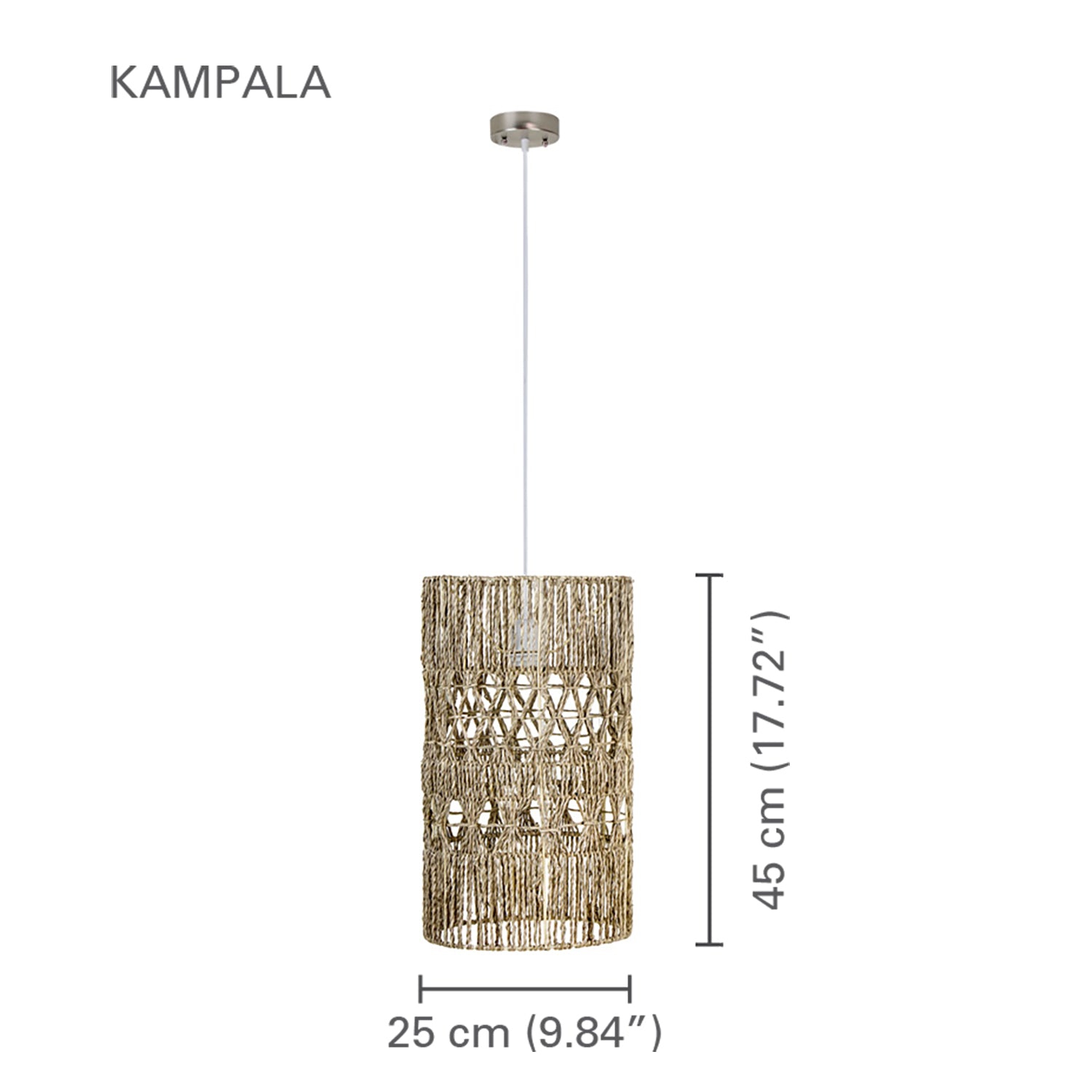 Xtricity - Pendant, 9.84" Width, From the Kampala Collection, Beige