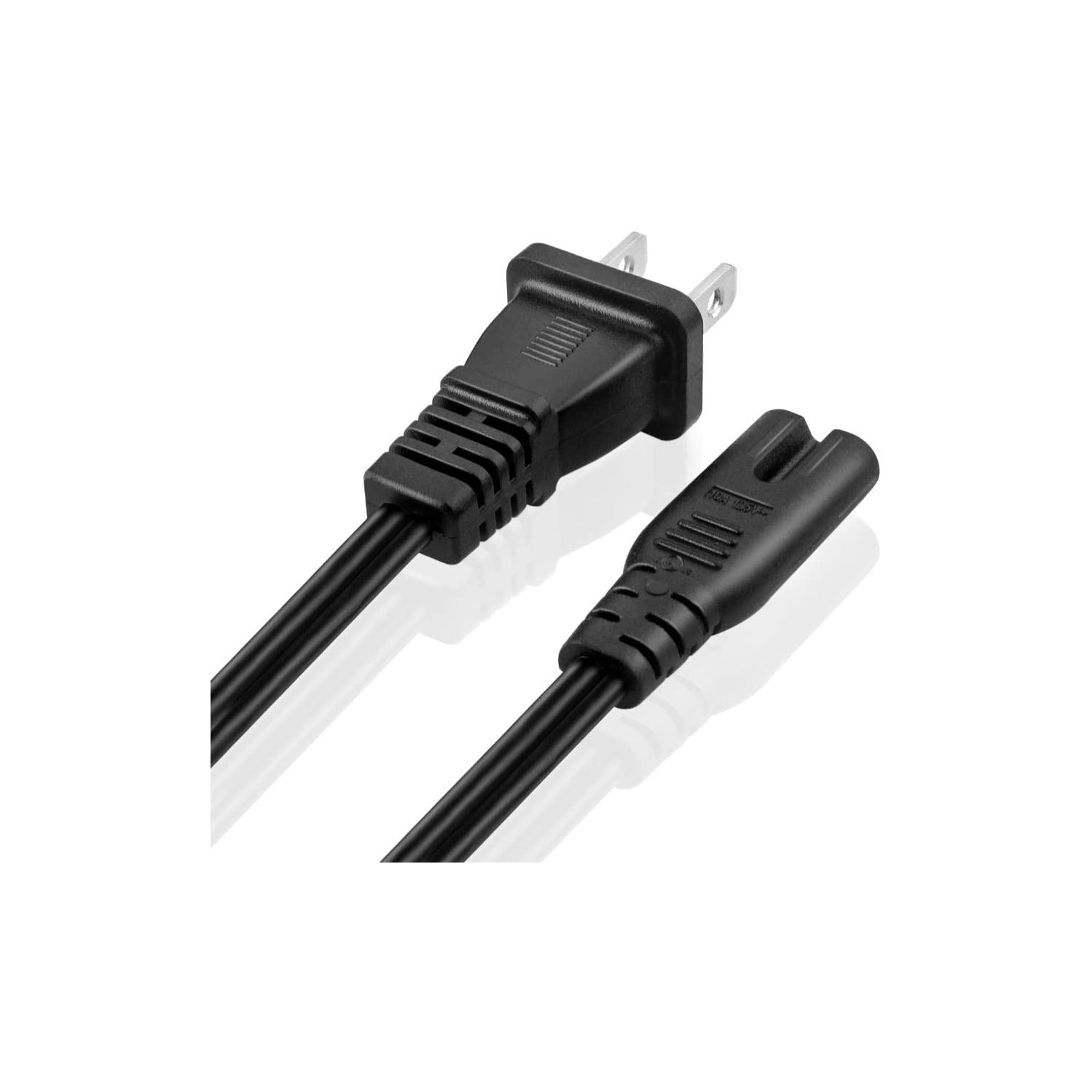 TNP Universal 2 Prong Power Cord - NEMA 1-15P to IEC320 C7 Figure 8 Shotgun Connector AC Power Supply Cable