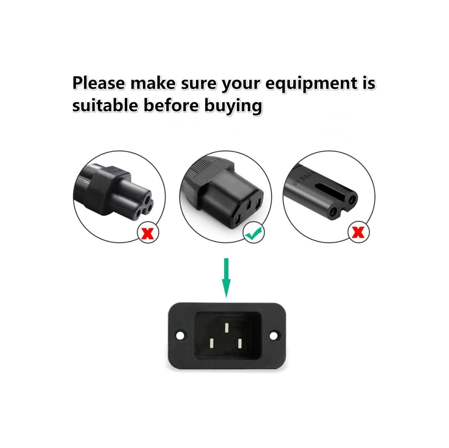 Moniteur à 6ft ou 1,8m 3 broches; Cordon d'alimentation de remplacement pour Samsung; Toshiba de Sony; Vizio de BenQ; Acer de BenQ