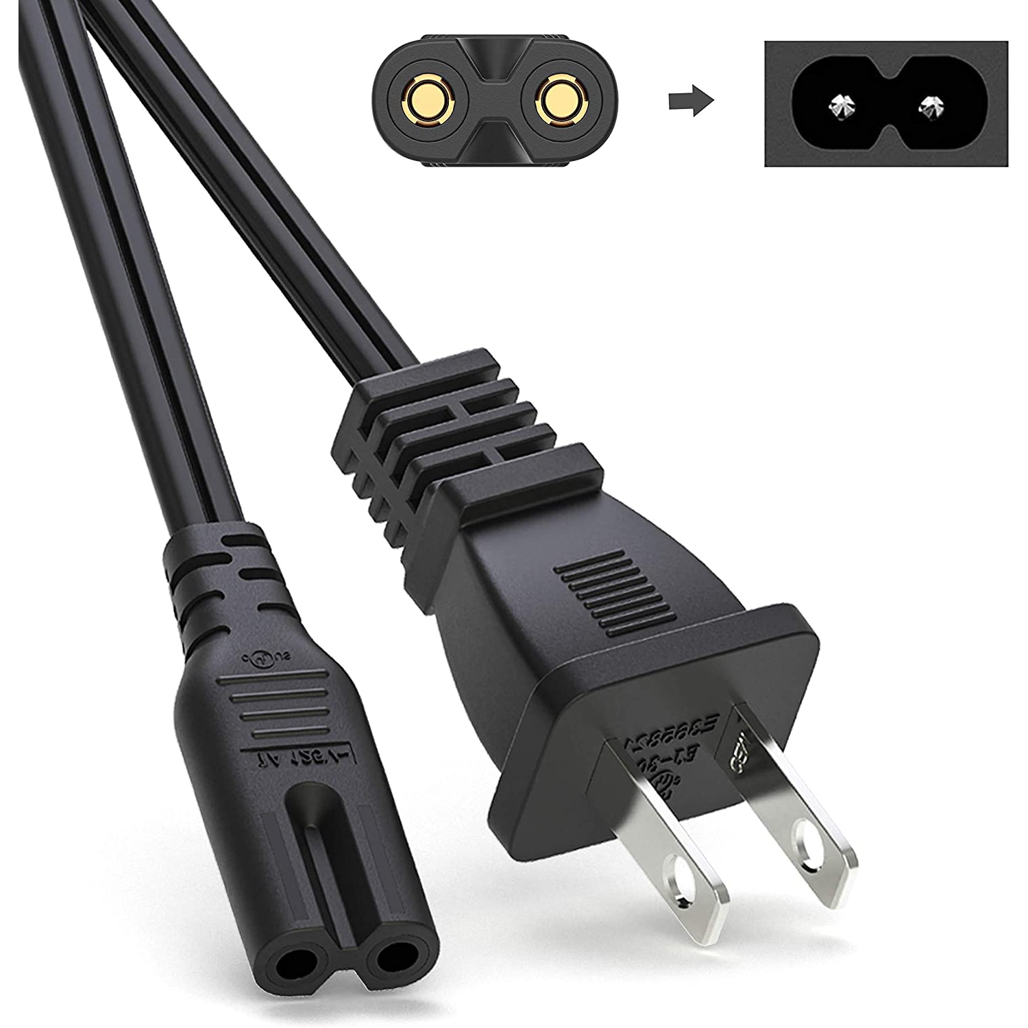 6Ft AC Power Cord for Xbox One S/X,Xbox 1x/1s,PS5 PS4 PS3 PS2 Playstation 5 4 Slim Game Console,Replacement Plug Power