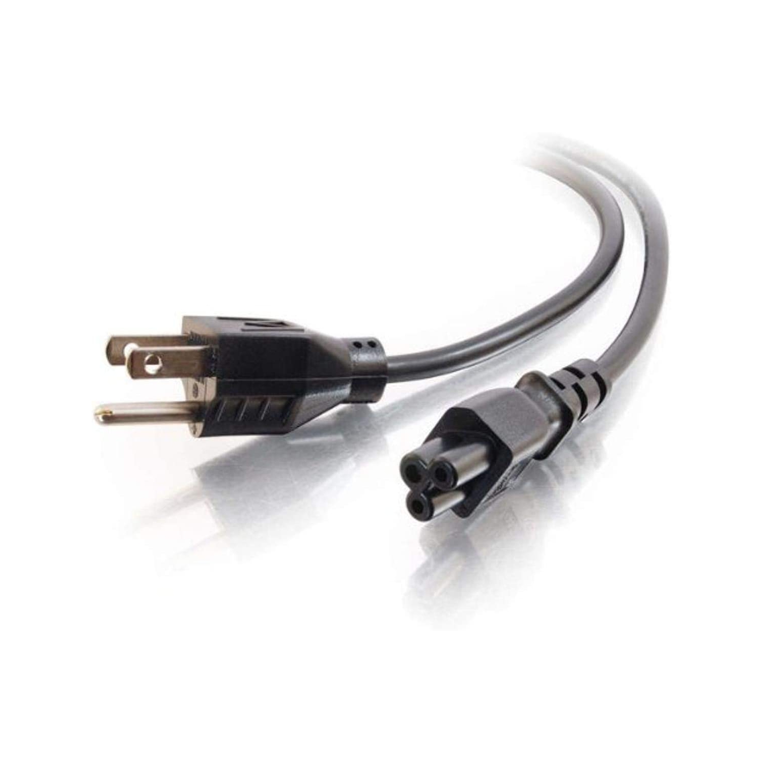 Cordon d'alimentation à 3 fentes de calibre c2g 27400 18 AWG pour portable – NEMA 5-15P à IEC320C5, conforme à la norme TAA, noir