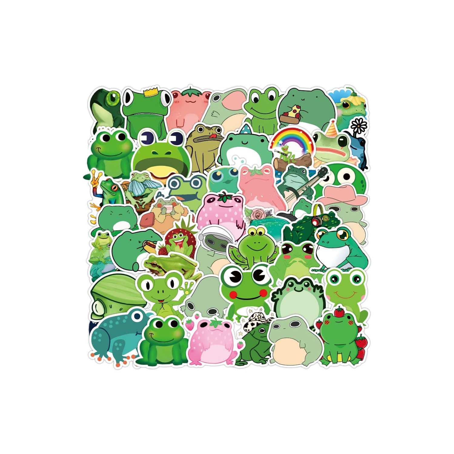 Frog Stickers| 50 PCS | Vinyl Waterproof Stickers for Laptop,Skateboard,Water Bottles,Computer,Phone,Guitar, Frogs