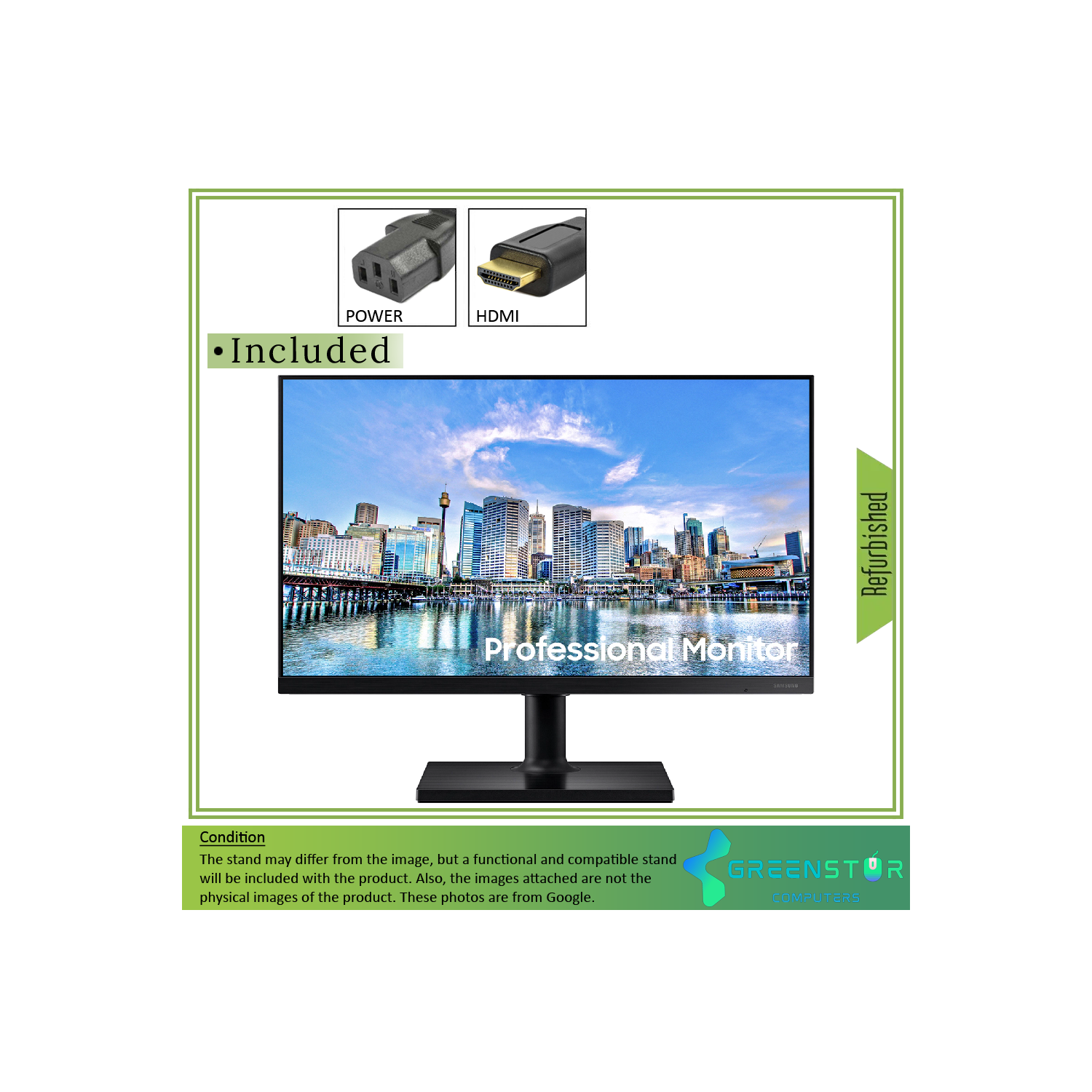 Refurbished(Good) - Samsung F24T454FQN 24" Widescreen 1920x1080 FHD LED backlit LCD IPS Monitor -Open Box