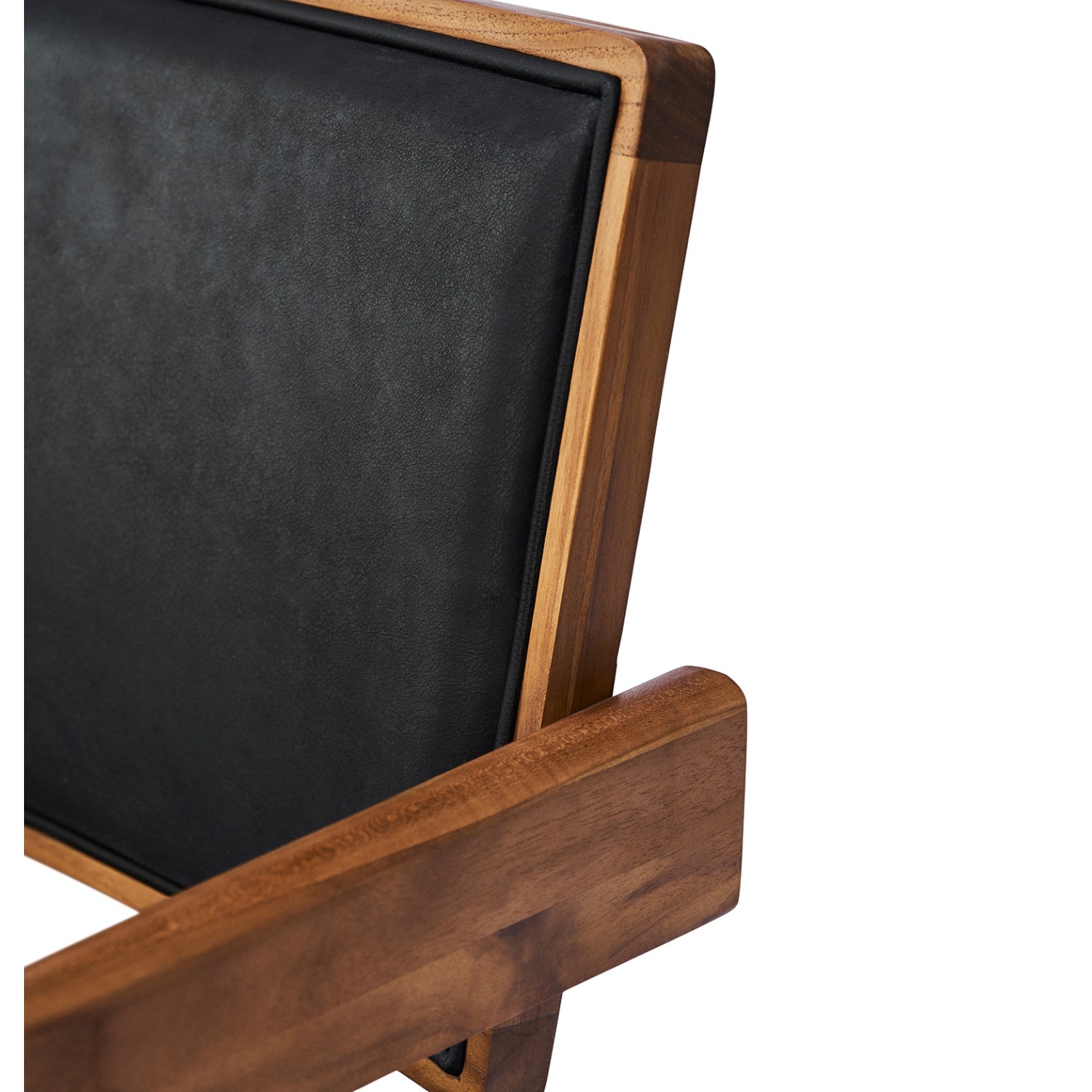 Chaise de salle à manger Maïa - Noyer et cuir noir