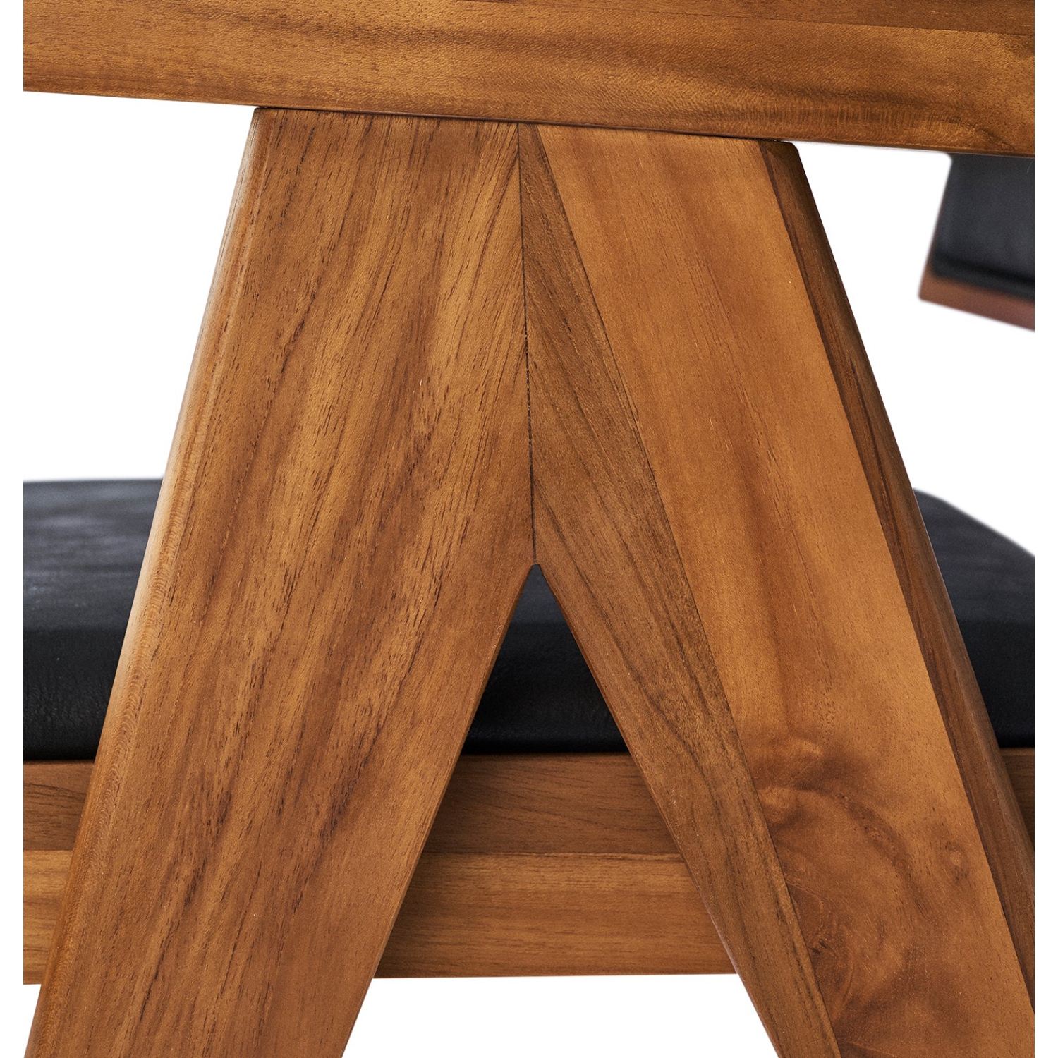 Chaise de salle à manger Maïa - Noyer et cuir noir