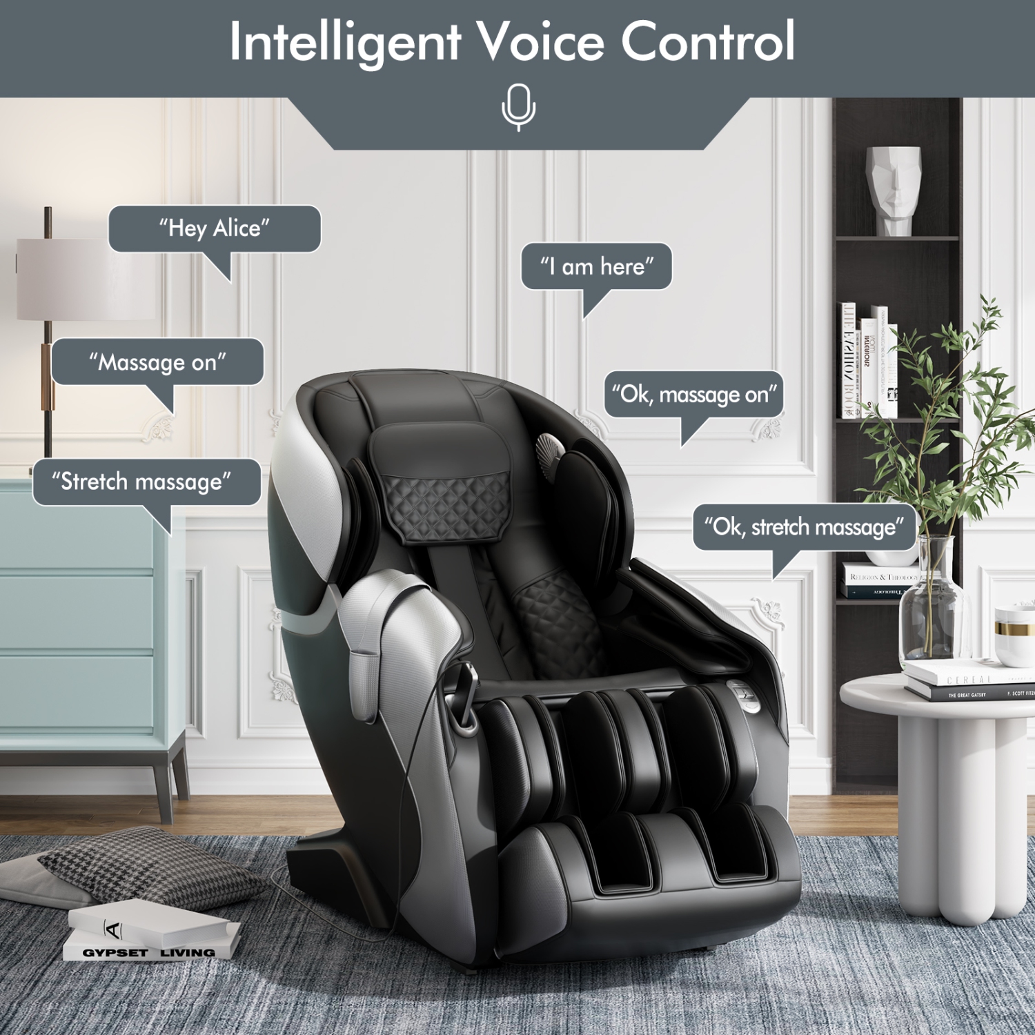Costway SL Track Full Body Zero Gravity Massage Chair with Voice Control Heat Foot Roller