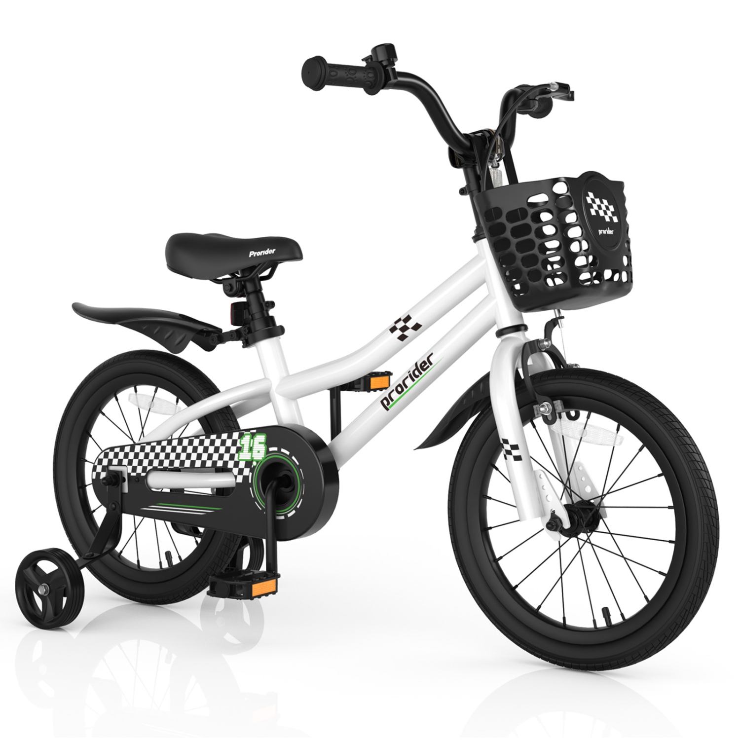 Costway 16" Kid's Bike with Removable Training Wheels & Basket for 4-7 Years Old