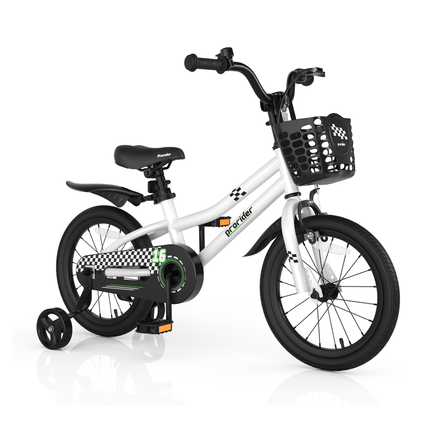 Costway 16" Kid's Bike with Removable Training Wheels & Basket for 4-7 Years Old