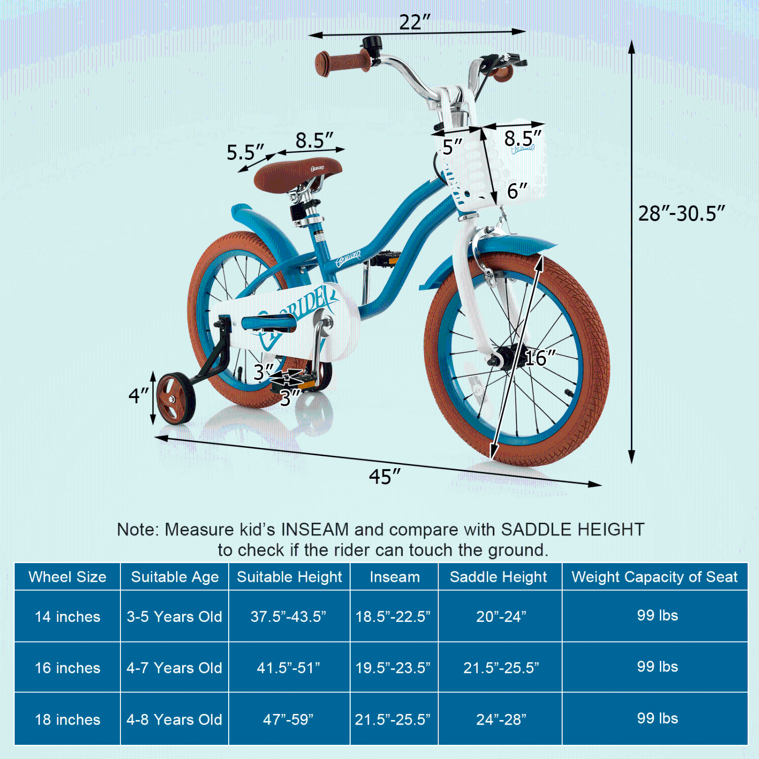 Costway 16" Kids Bike Toddler Adjustable Bicycle withTraining Wheel for 4-7 Years Old Girl