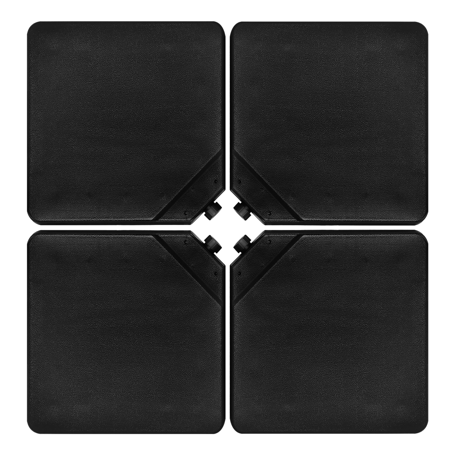 Costway Patio 4pcs 13L Cantilever Offset Umbrella Base Heavy Duty Outdoor Square Black
