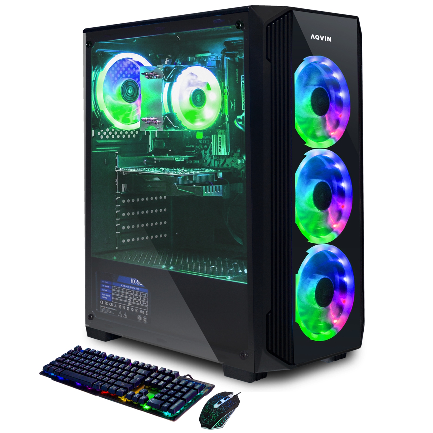Gaming Desktop Computer AQVIN Tower PC, Intel i5 6-Core Processor upto 4.40 GHz, AMD Radeon RX 6400 4GB GDDR6 Gaming, 512GB SSD - 32GB DDR4 RAM, Win 11 Pro, Gaming KB & Mouse,WiFi
