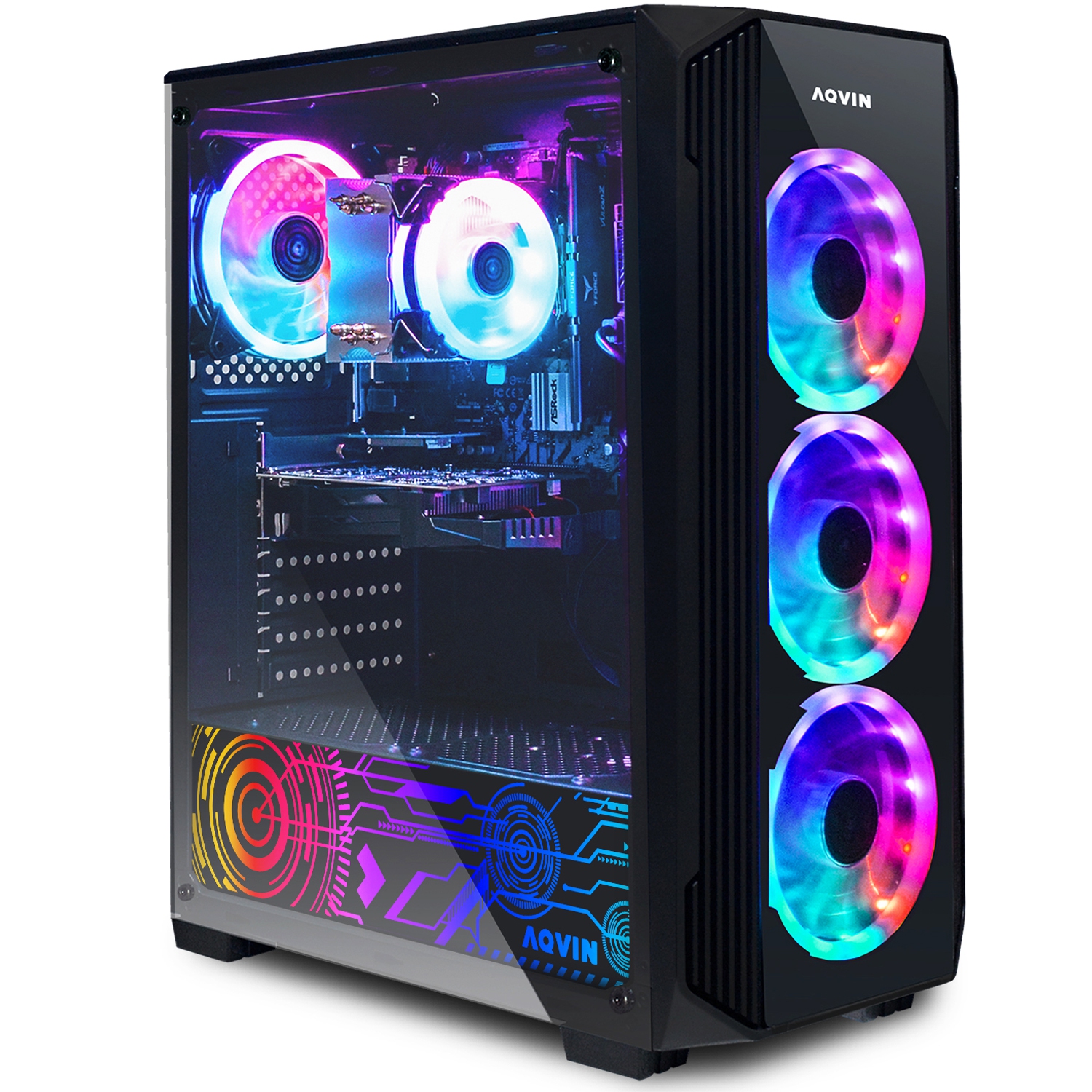 AQVIN ZForce Tower Gaming PC - RGB (Intel Core i7 9th GEN/ 32GB RAM/ 1TB SSD/ RTX 3060 12GB/ Windows 11 Pro) Gaming Desktop Computer - Only at Best Buy