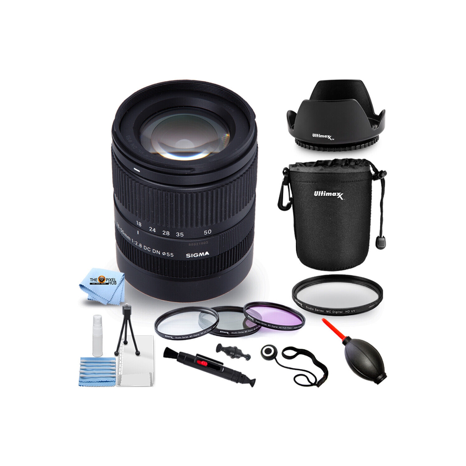 Objectif contemporain 18-50&nbsp;mm f/2,8 DC DN de Sigma pour trousse d'accessoires 10PC de FUJIFILM X