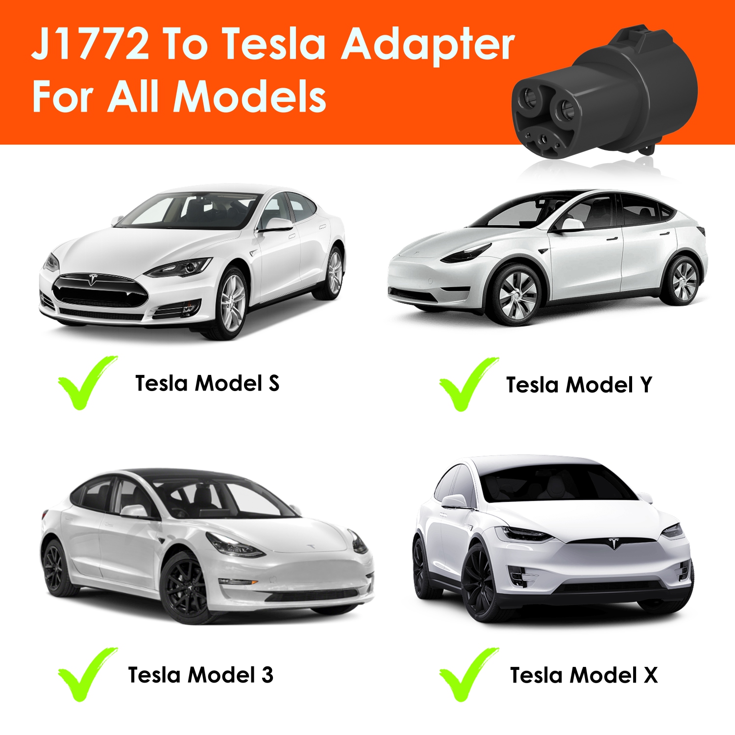 Adaptateur de chargement J1772 à Tesla de Rexing
