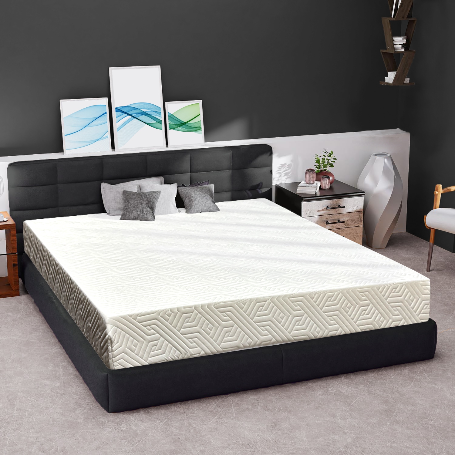 Mousse viscoélastique ASTRO [fièrement fabriquée au Canada] matelas simple mi-ferme en mousse à mémoire infusée de gel frais