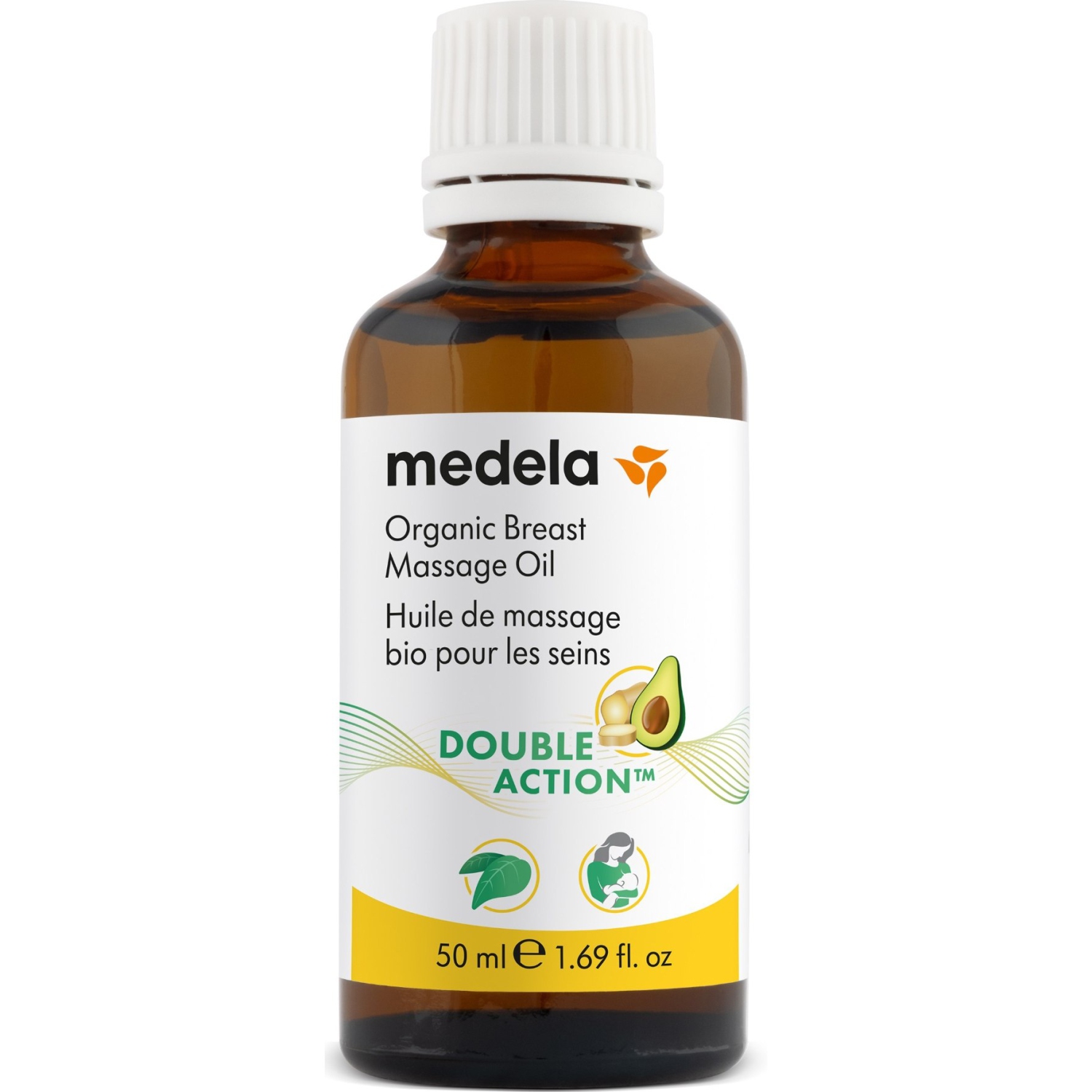 Huile de massage biologique pour le sein de Medela